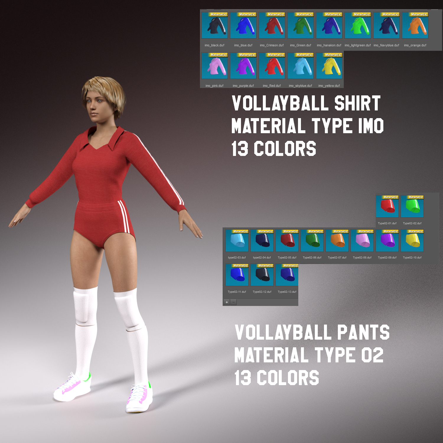 dForce Classic Vollayball Outfit for G8F by N/A