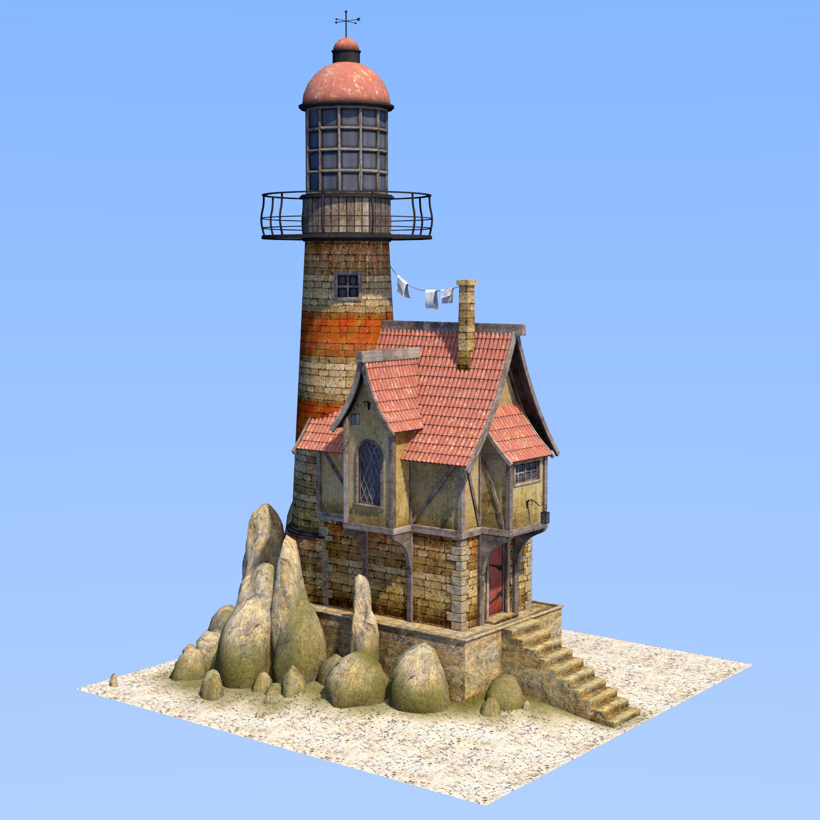 House lighthouse keeper for Daz studio by N/A