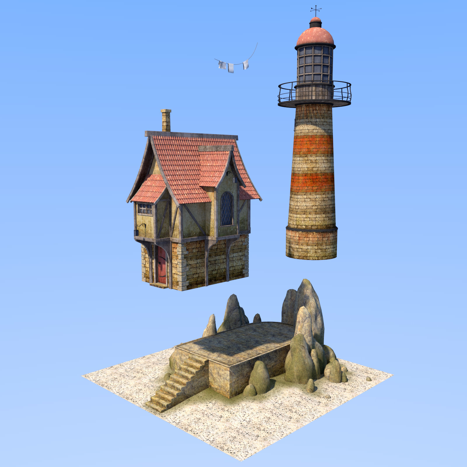House lighthouse keeper for Daz studio by N/A