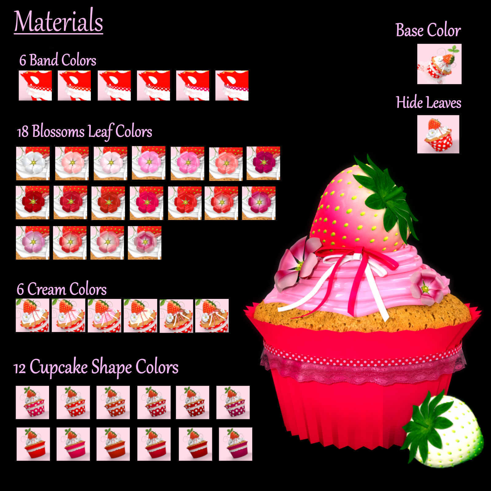 Strawberry Cupcake Jewelry for Genesis 8 Female by N/A