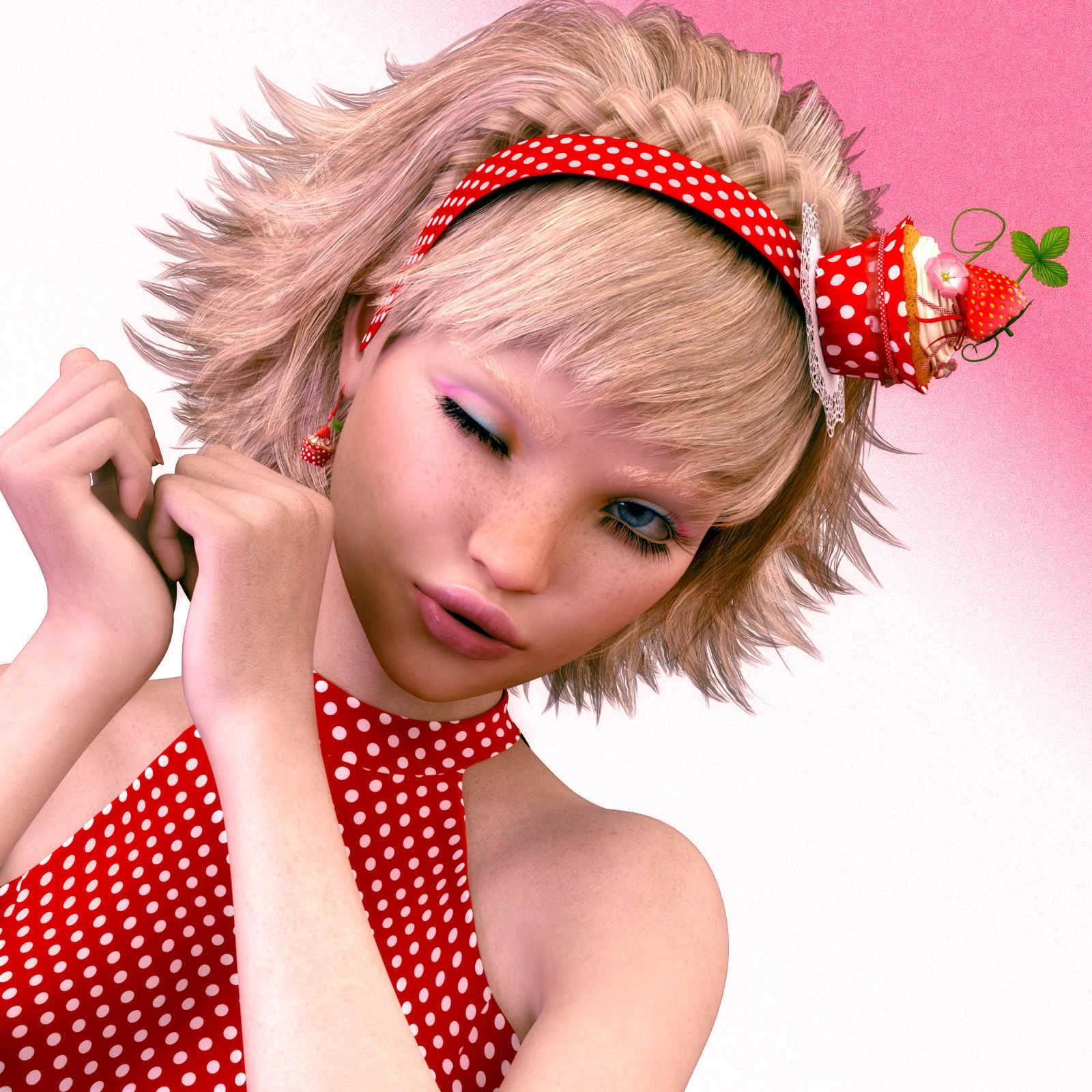 Strawberry Cupcake Jewelry for Genesis 8 Female by N/A