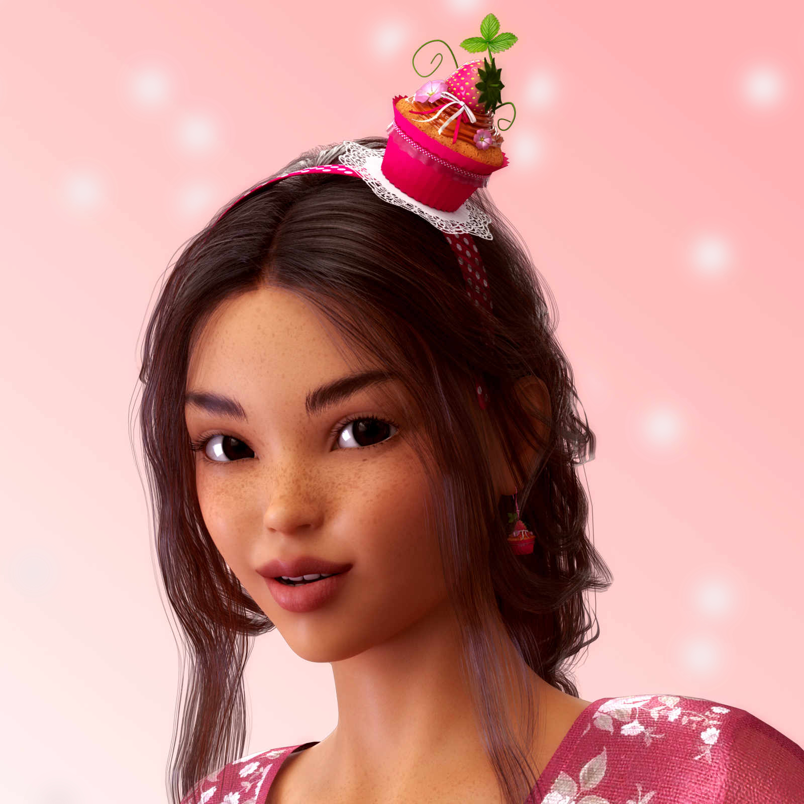 Strawberry Cupcake Jewelry for Genesis 8 Female by N/A