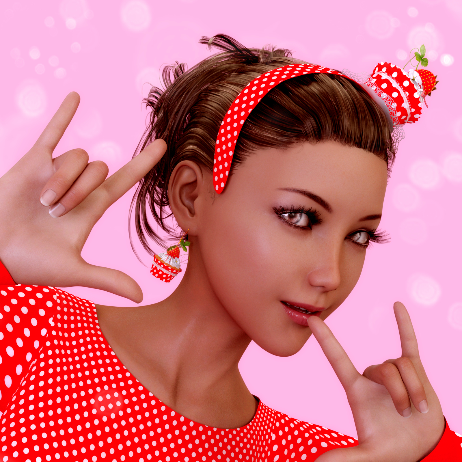 Strawberry Cupcake Jewelry for Genesis 8 Female by N/A