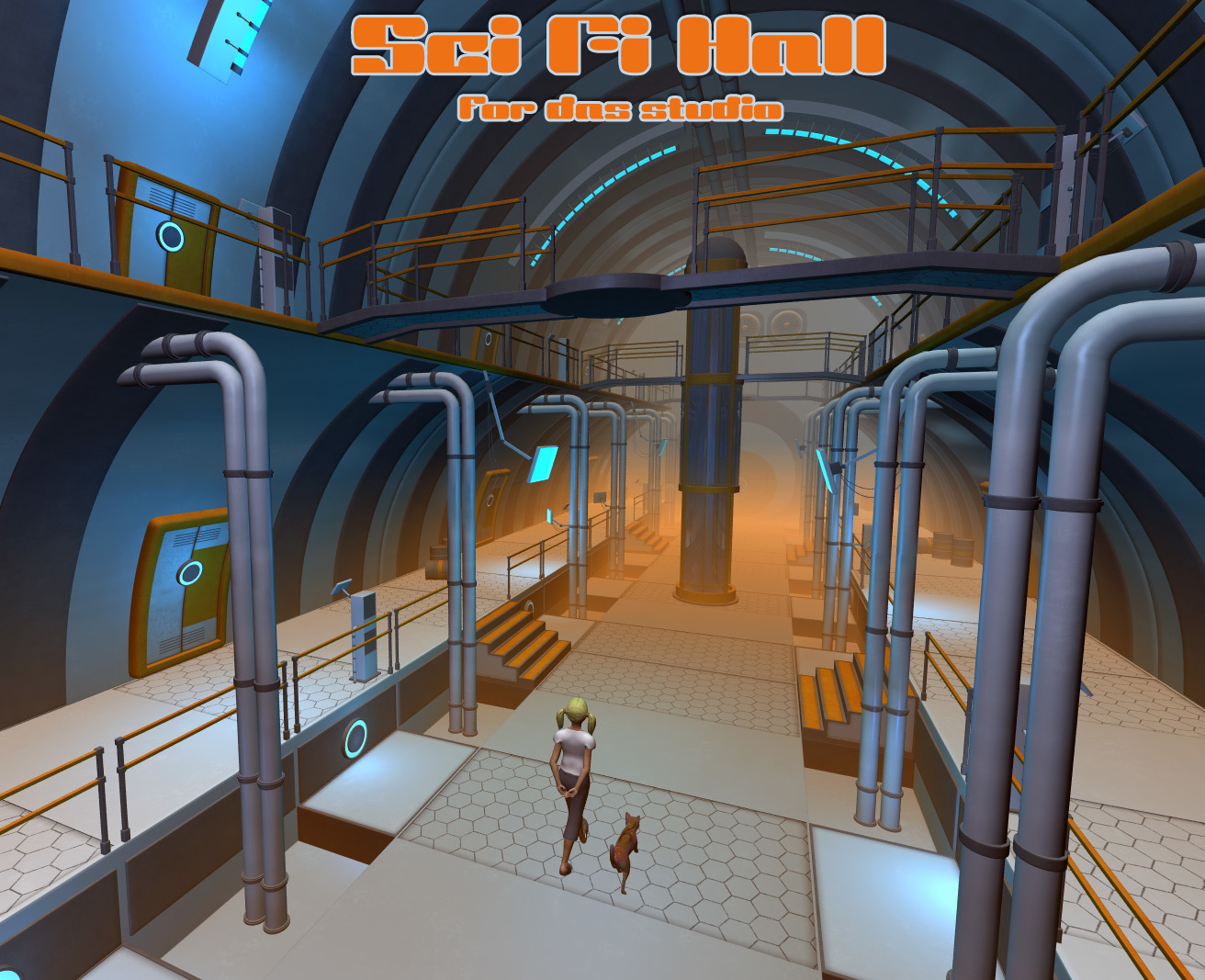 Sci Fi hall for Daz studio by N/A