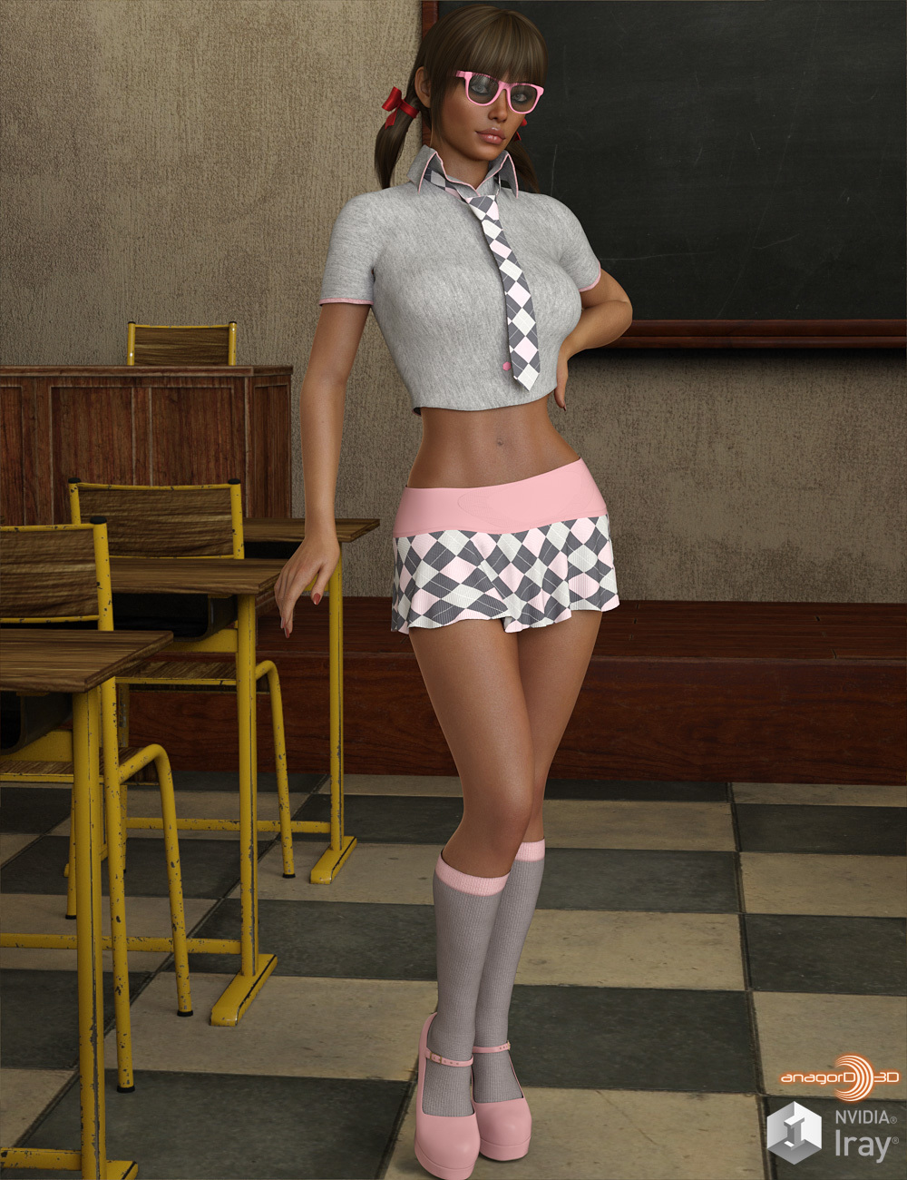 VERSUS - dForce Naughty School Girl Outfit Set for Genesis 8 Females by N/A