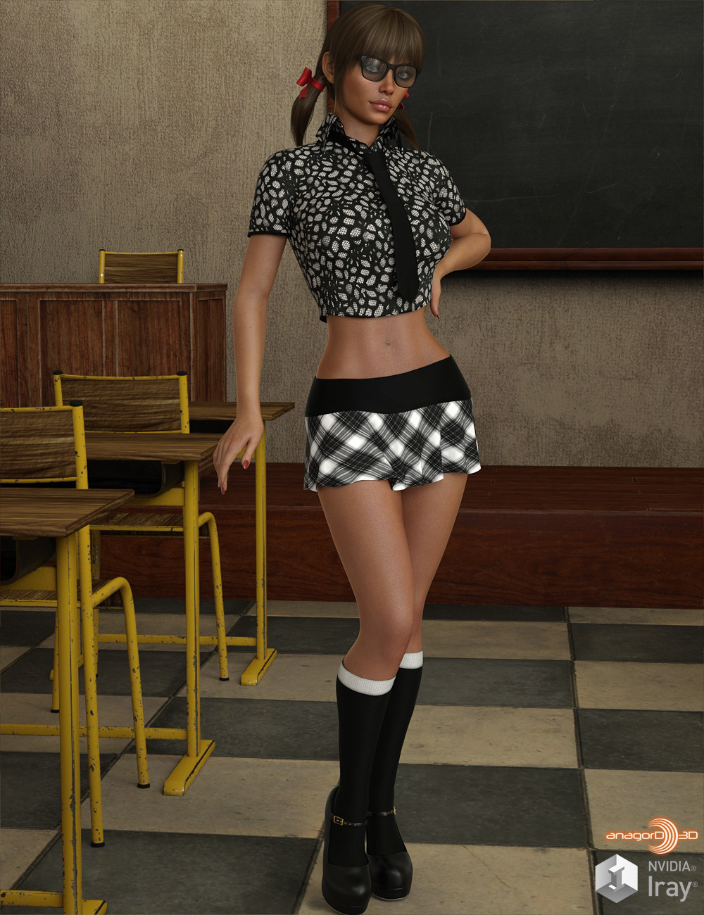 VERSUS - dForce Naughty School Girl Outfit Set for Genesis 8 Females by N/A