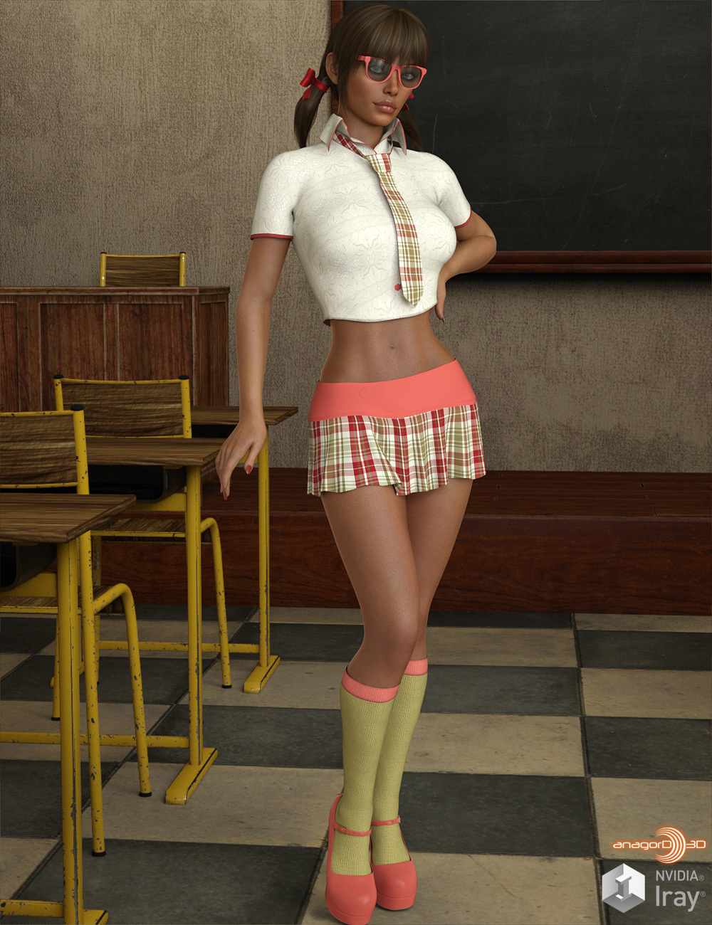 VERSUS - dForce Naughty School Girl Outfit Set for Genesis 8 Females by N/A