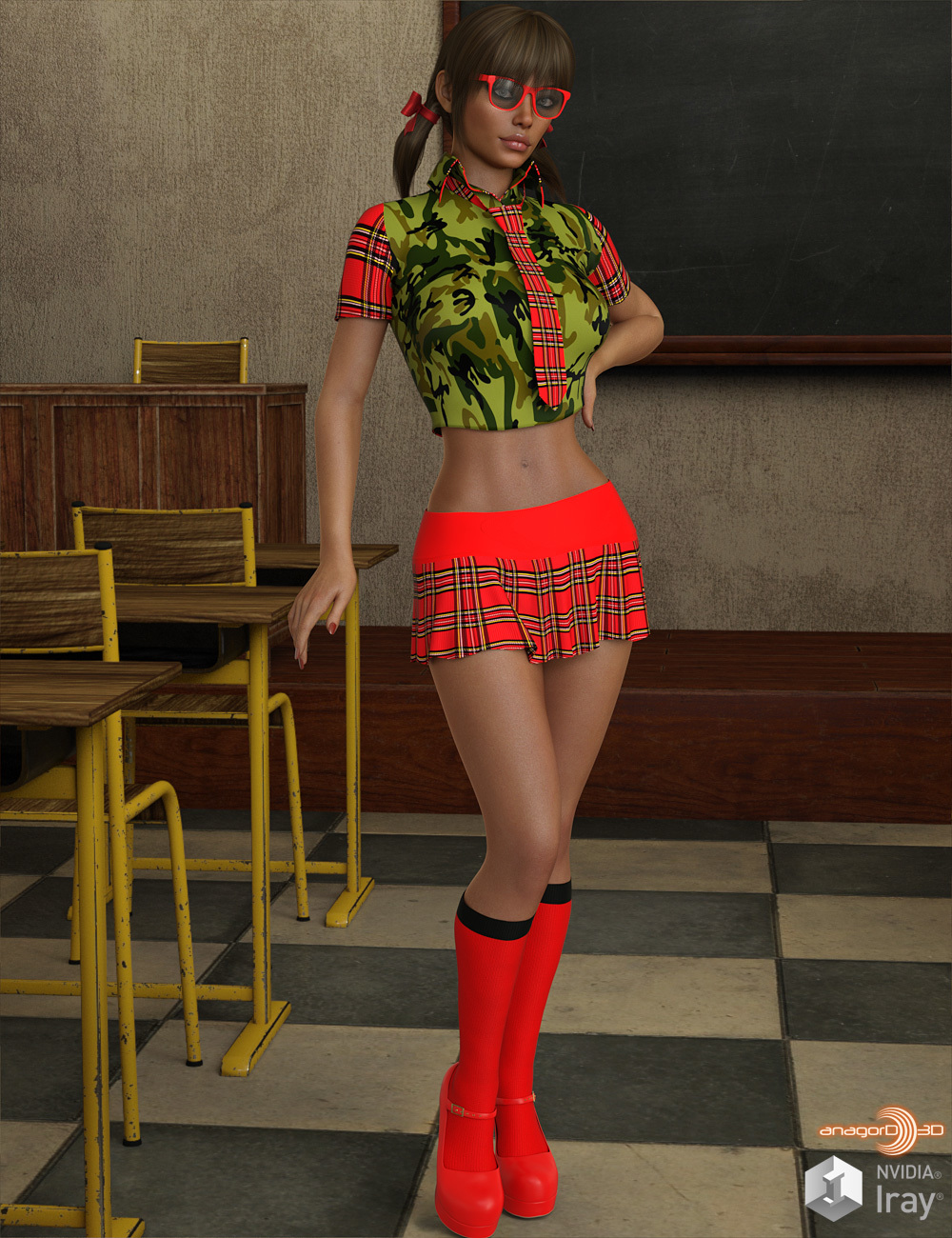 VERSUS - dForce Naughty School Girl Outfit Set for Genesis 8 Females by N/A