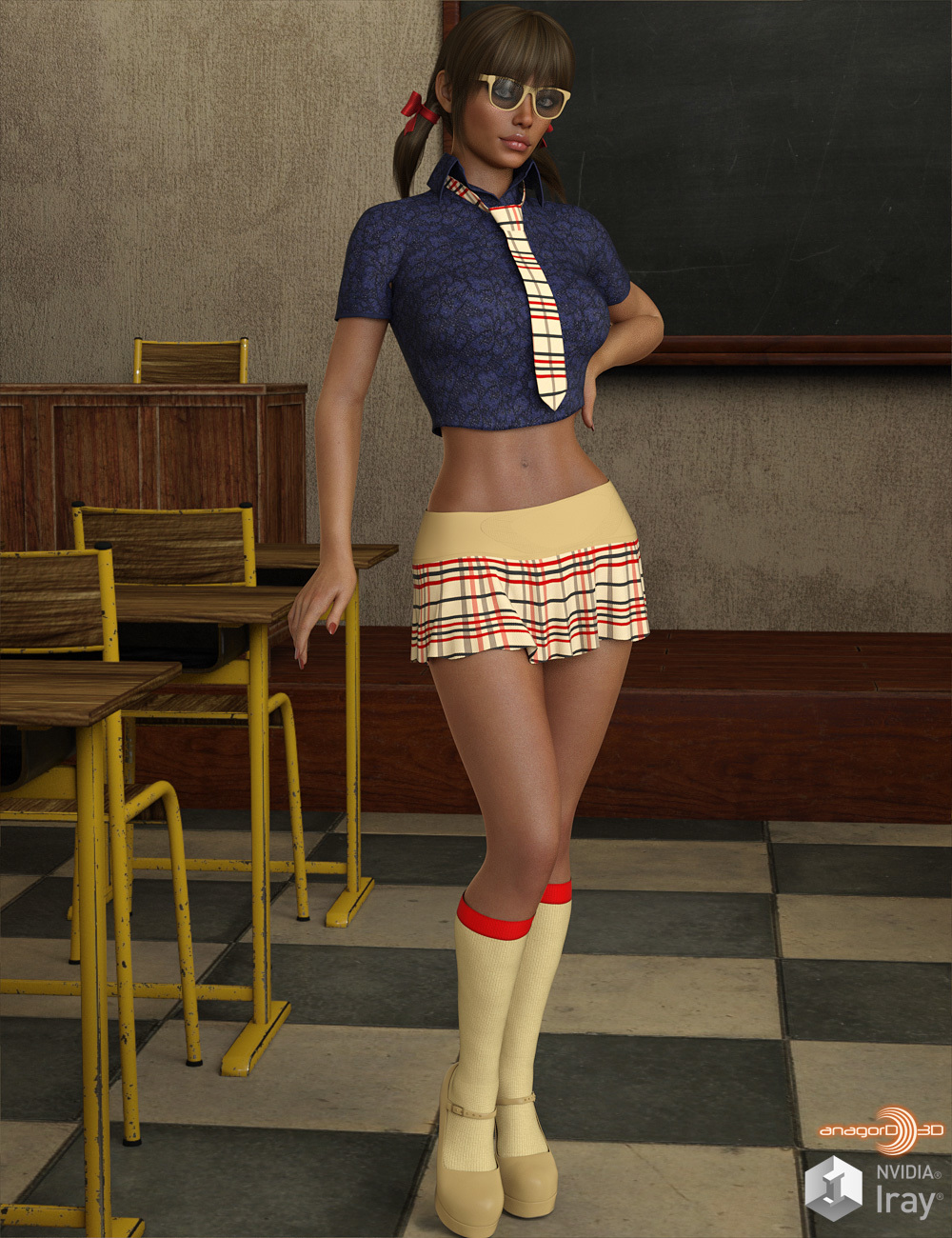 VERSUS - dForce Naughty School Girl Outfit Set for Genesis 8 Females by N/A