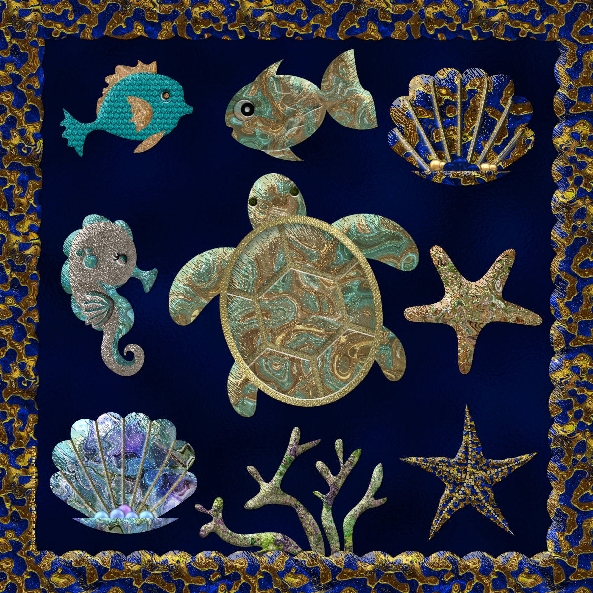 Sea Jewels Set 2 PS Layer Styles with Free Bonus by N/A