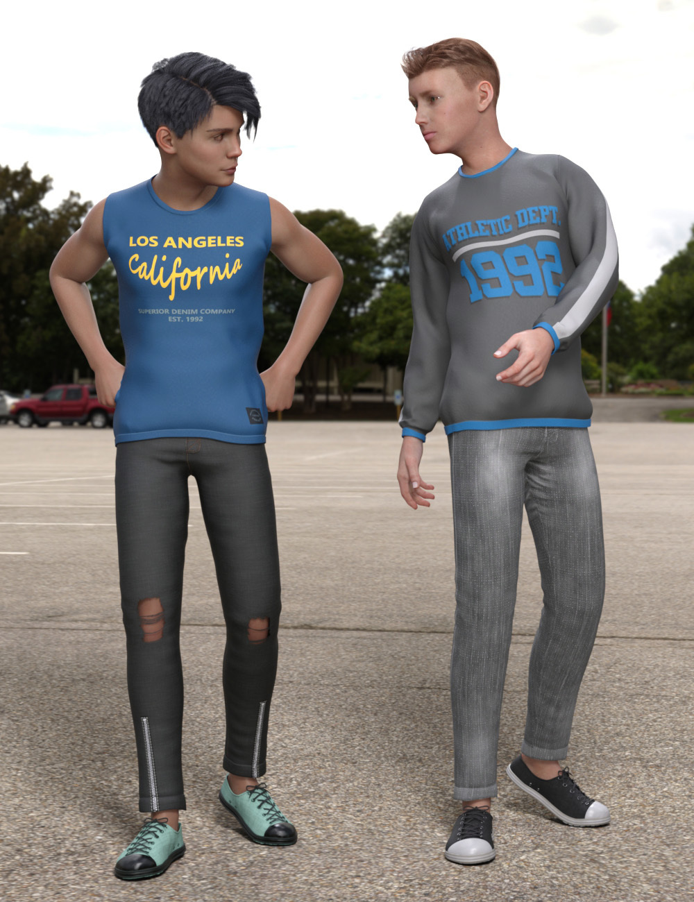 Shirt Material Add On for dForce Back To Class for Genesis 8 Males by N/A