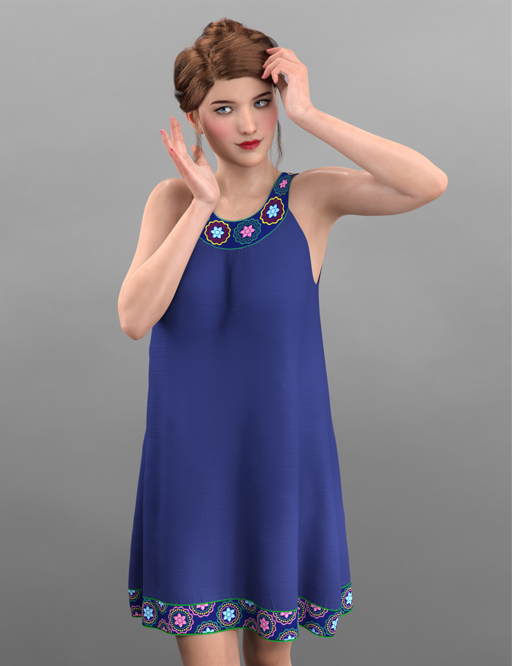 dForce Halter Neckline Dress for Genesis 8 Female by N/A