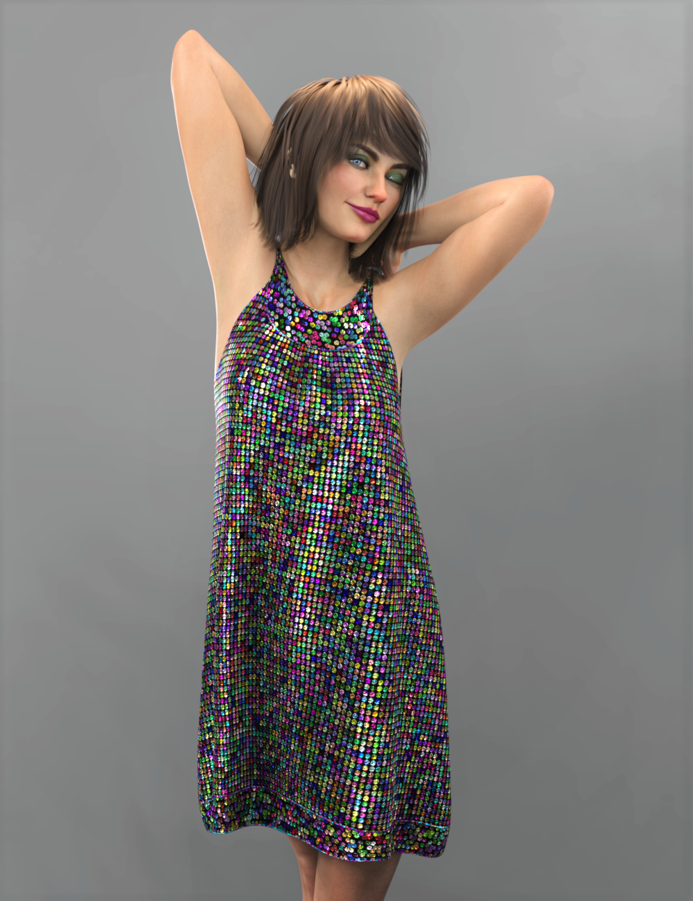 dForce Halter Neckline Dress for Genesis 8 Female by N/A