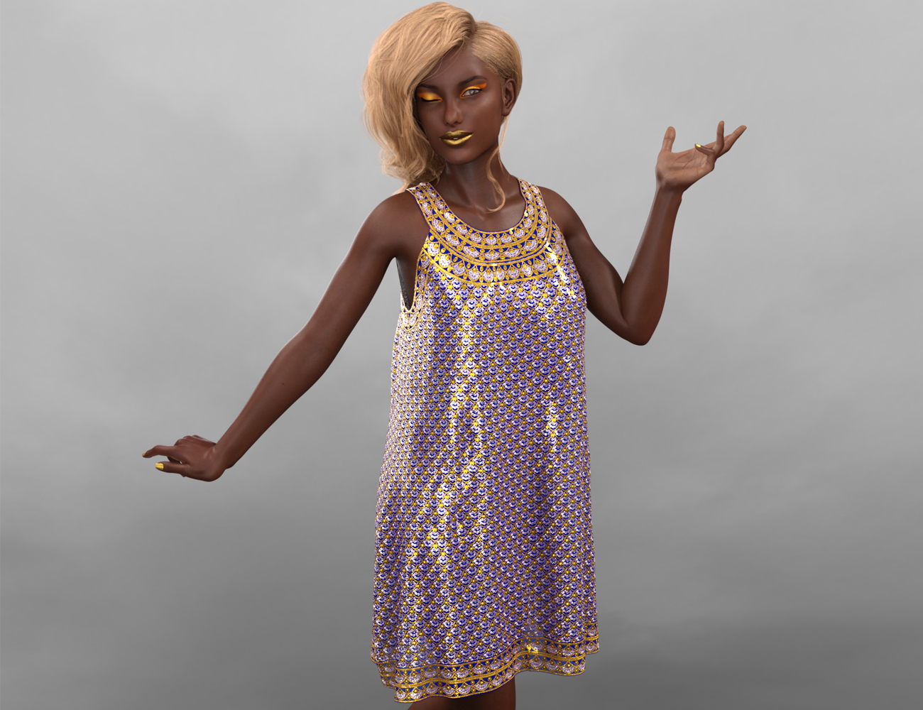 dForce Halter Neckline Dress for Genesis 8 Female by N/A