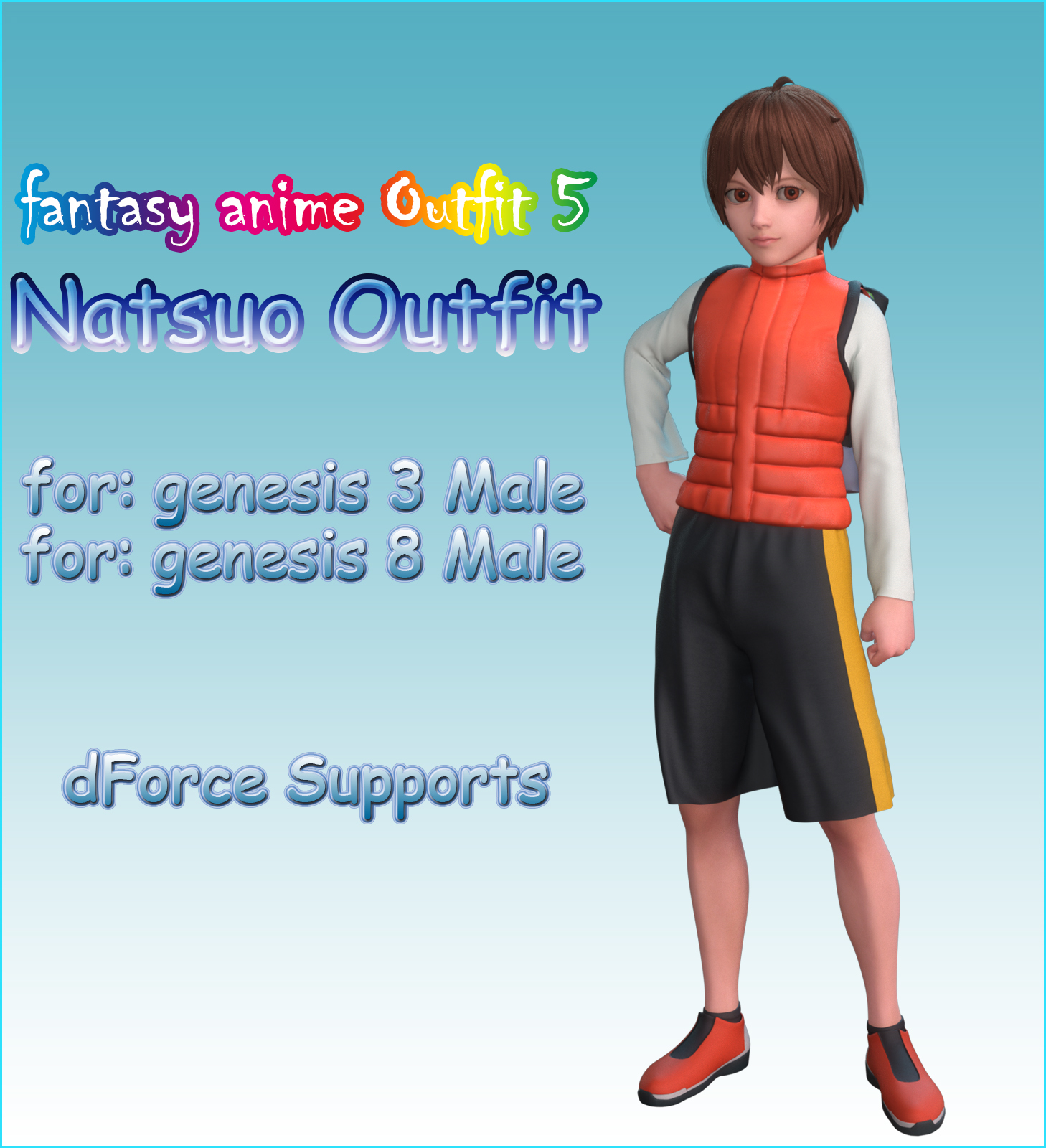 fantasy anime outfit 5 _ Natsuo clothes_ for G3 G8 Males by N/A