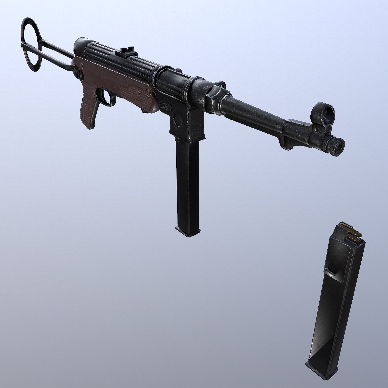 Submachine Gun mp 38 40 3d model -Extended License by N/A
