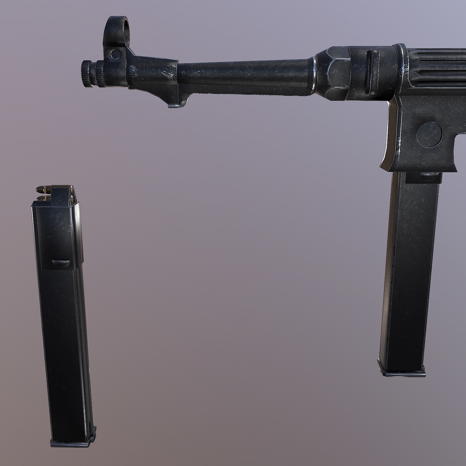Submachine Gun mp 38 40 3d model -Extended License by N/A