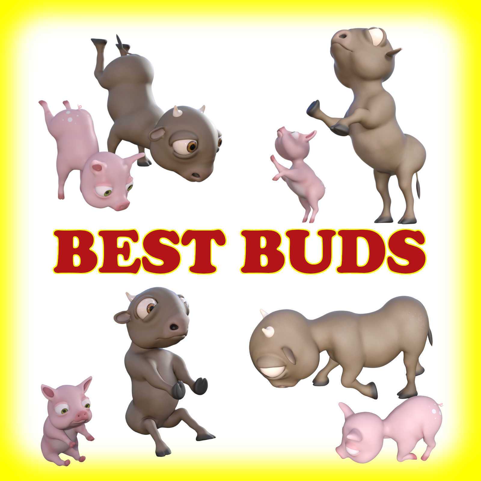 BEST BUDS Poses for ButterCup and Hamlet in Daz Studio by N/A