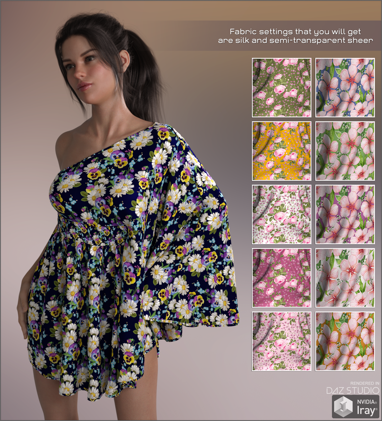 Daz Iray - Floral Silks by N/A