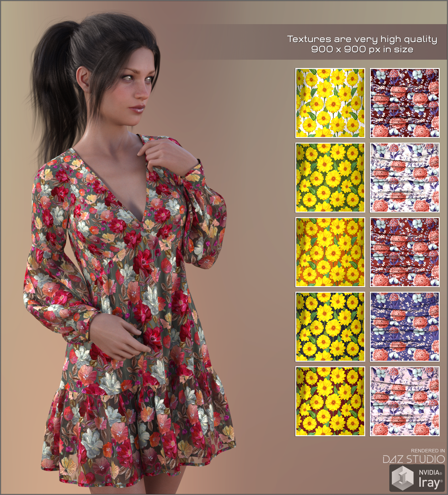 Daz Iray - Floral Silks by N/A