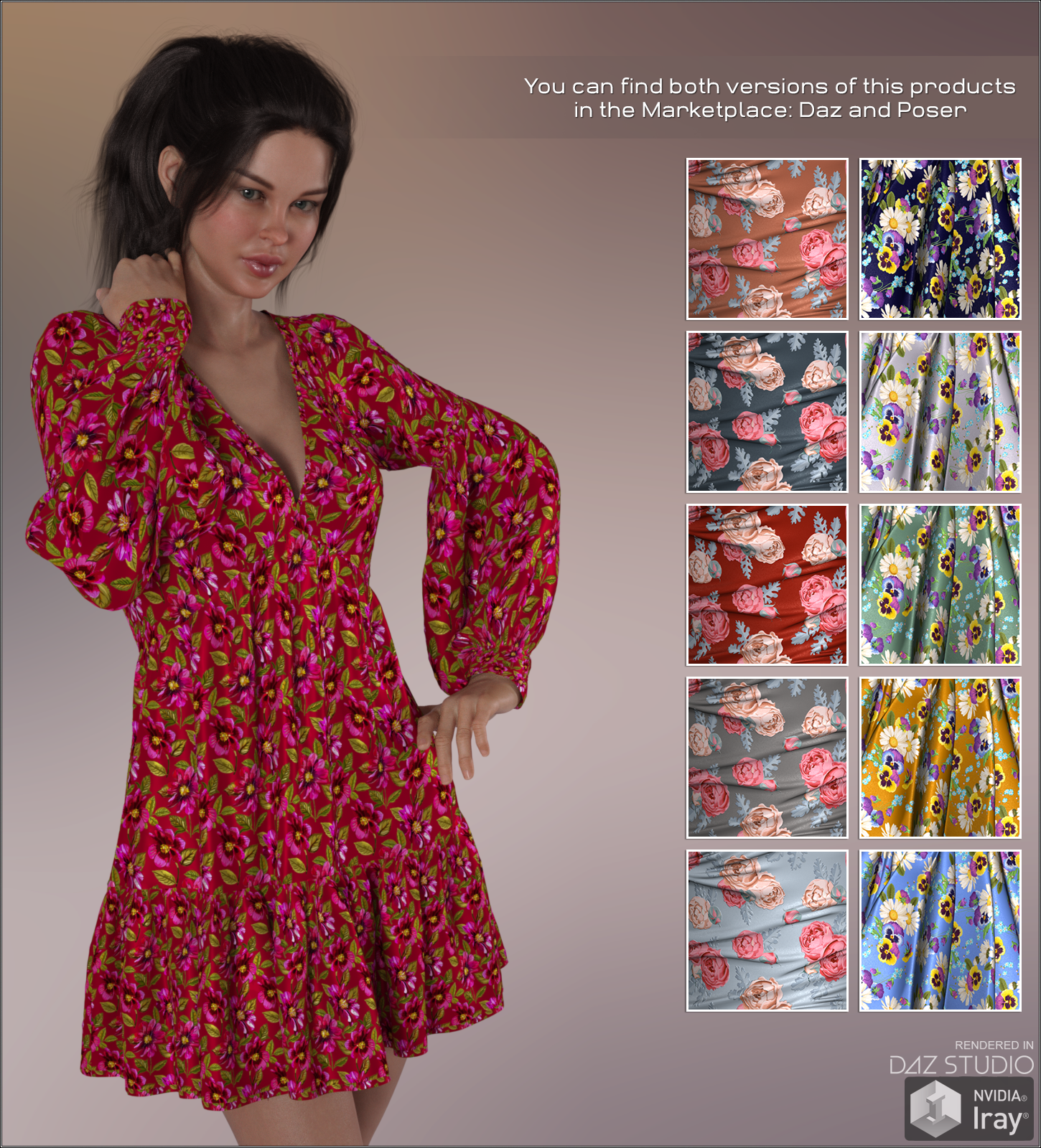 Daz Iray - Floral Silks by N/A