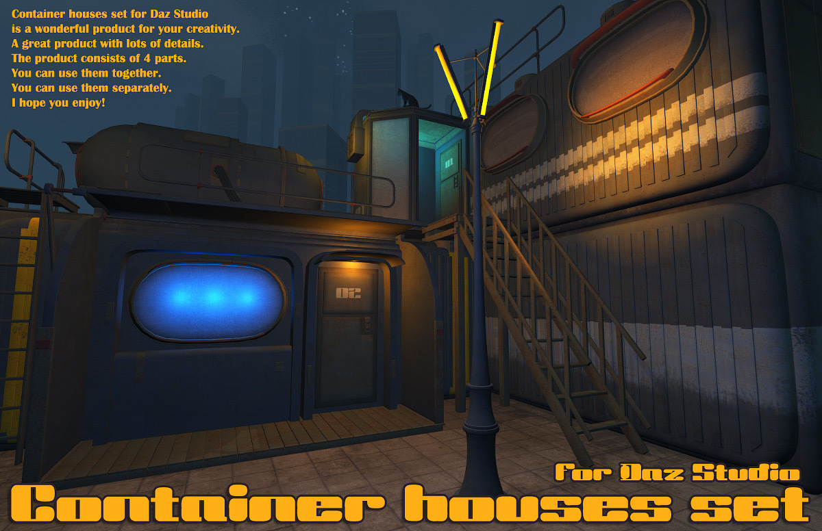 Container Houses Set for Daz Studio by N/A