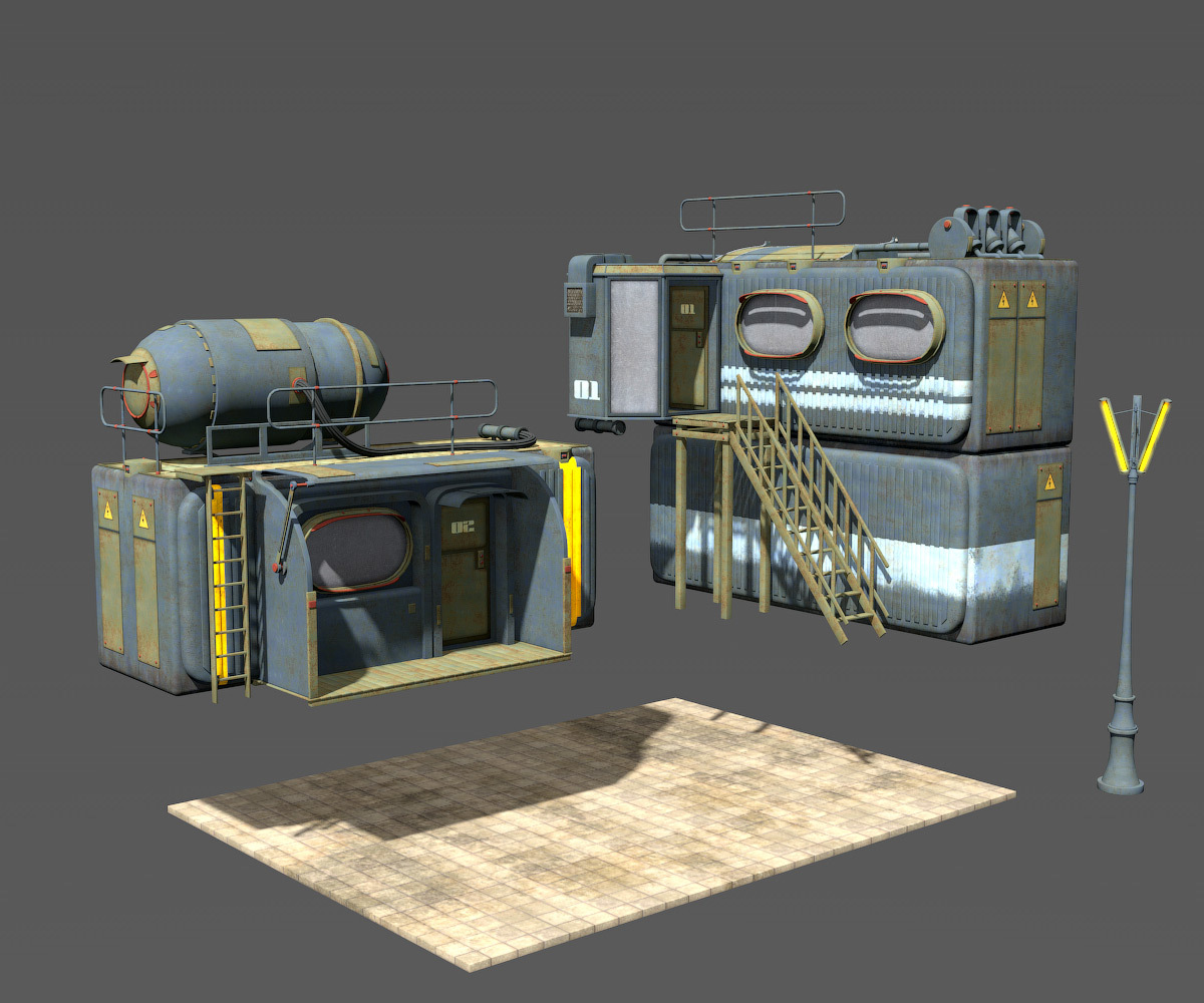 Container Houses Set for Daz Studio by N/A