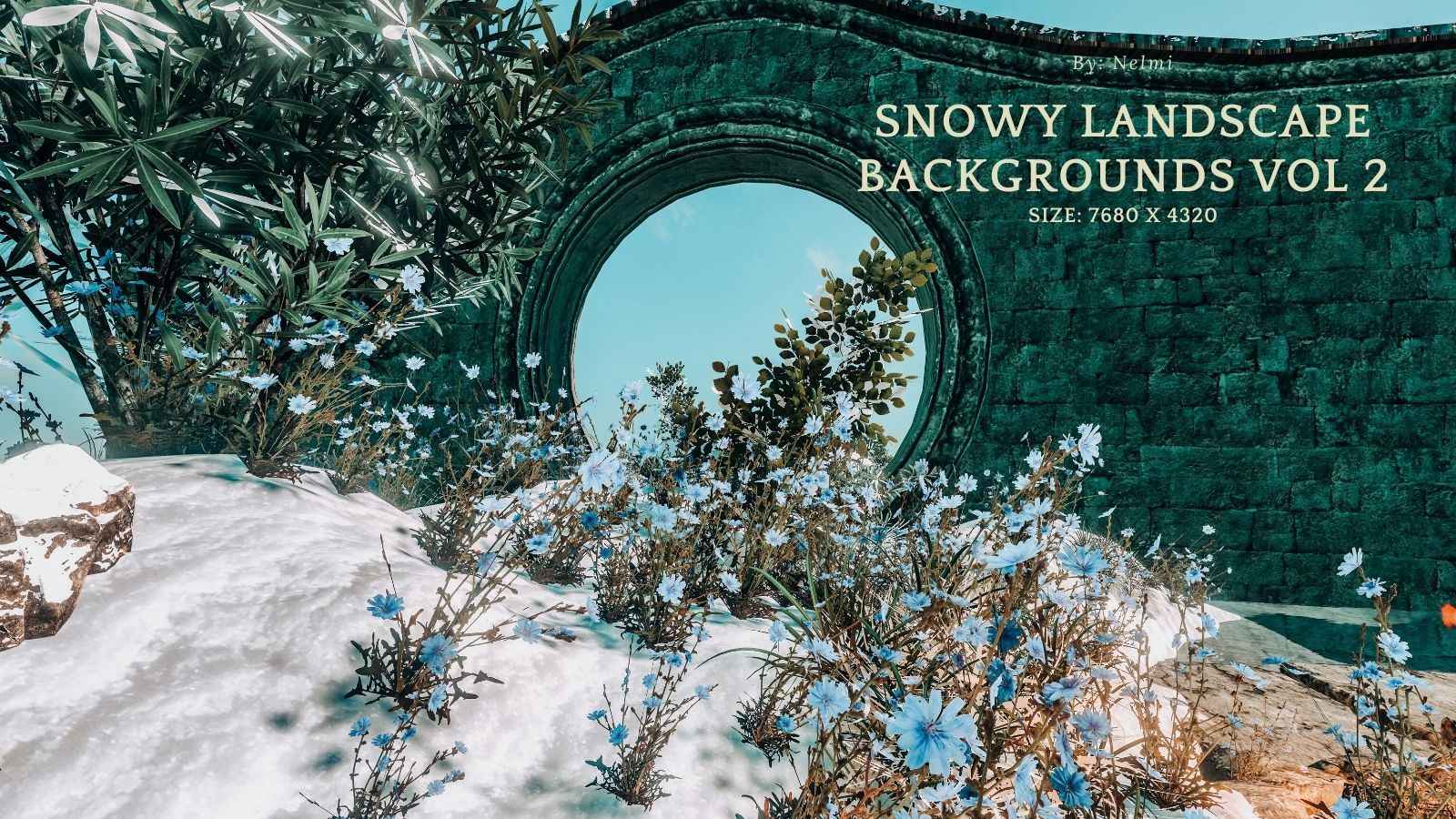 12 Snowy Landscape Backgrounds Vol 2 by N/A