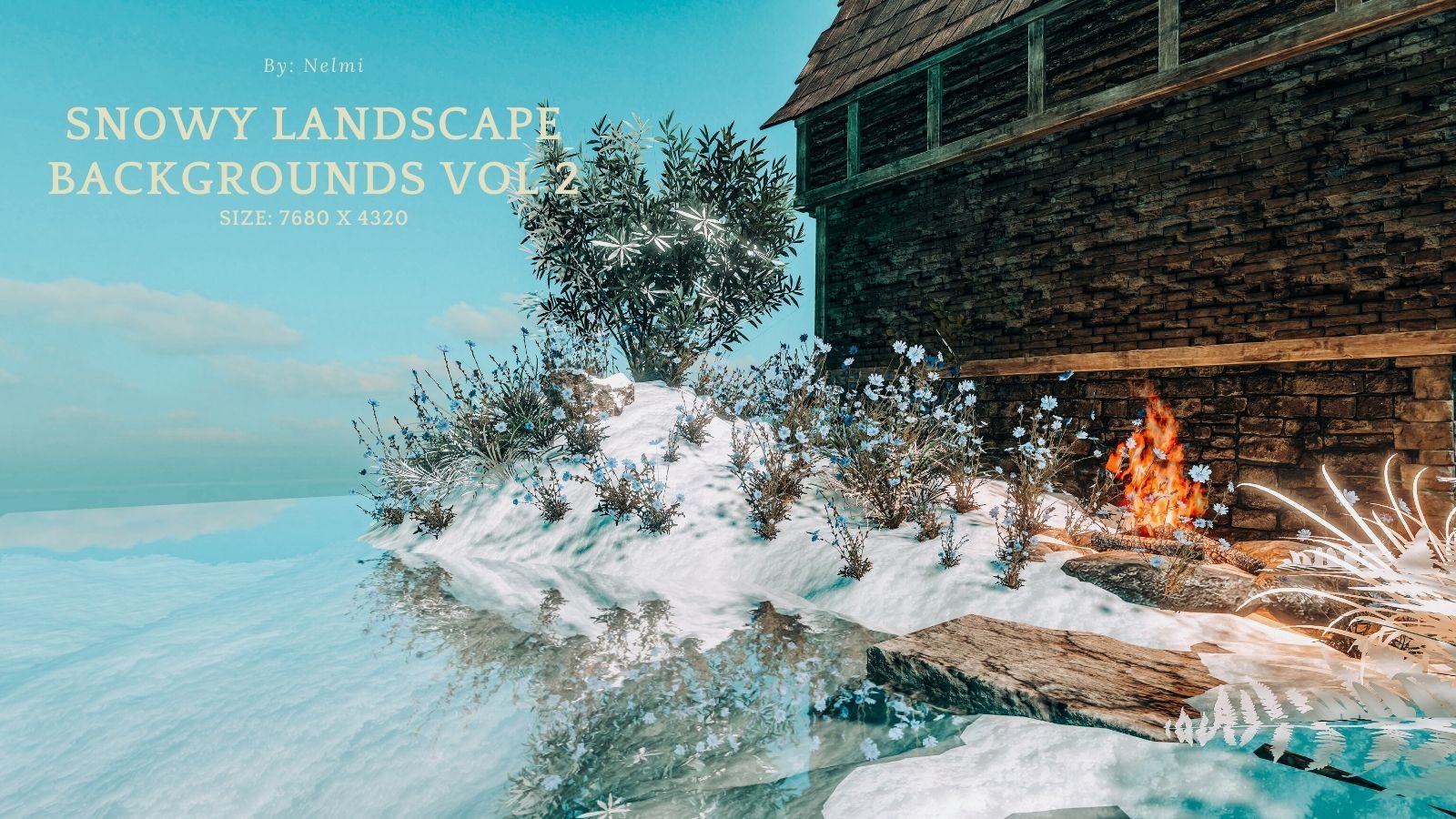 12 Snowy Landscape Backgrounds Vol 2 by N/A