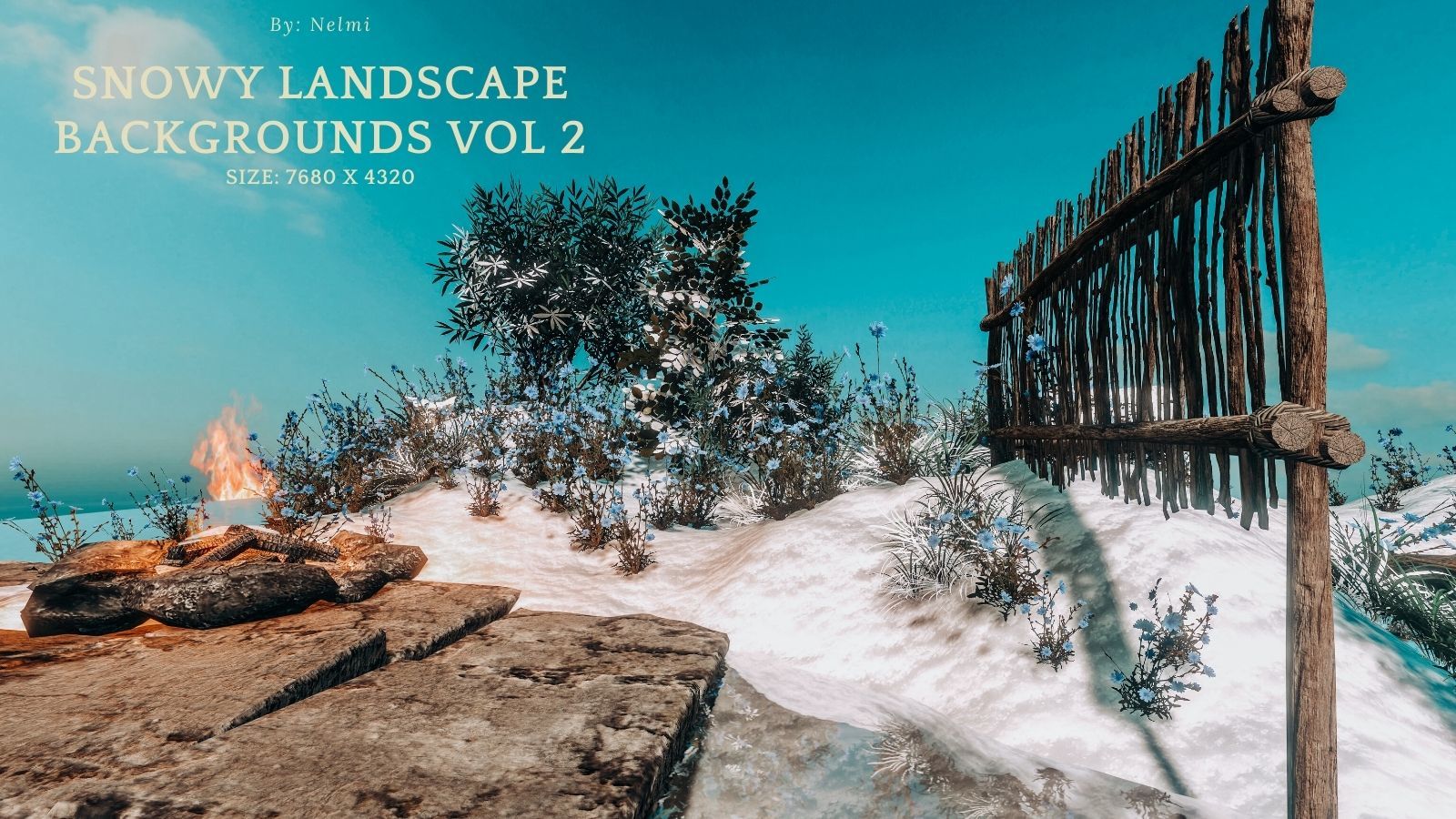 12 Snowy Landscape Backgrounds Vol 2 by N/A