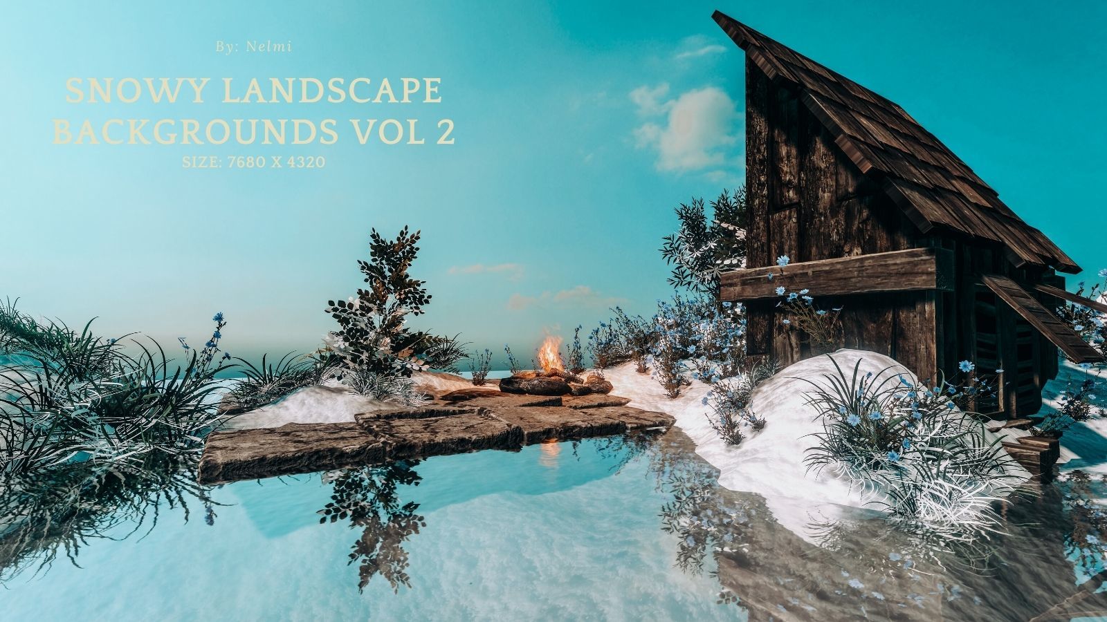 12 Snowy Landscape Backgrounds Vol 2 by N/A
