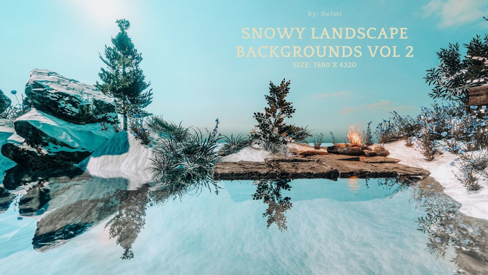 12 Snowy Landscape Backgrounds Vol 2 by N/A