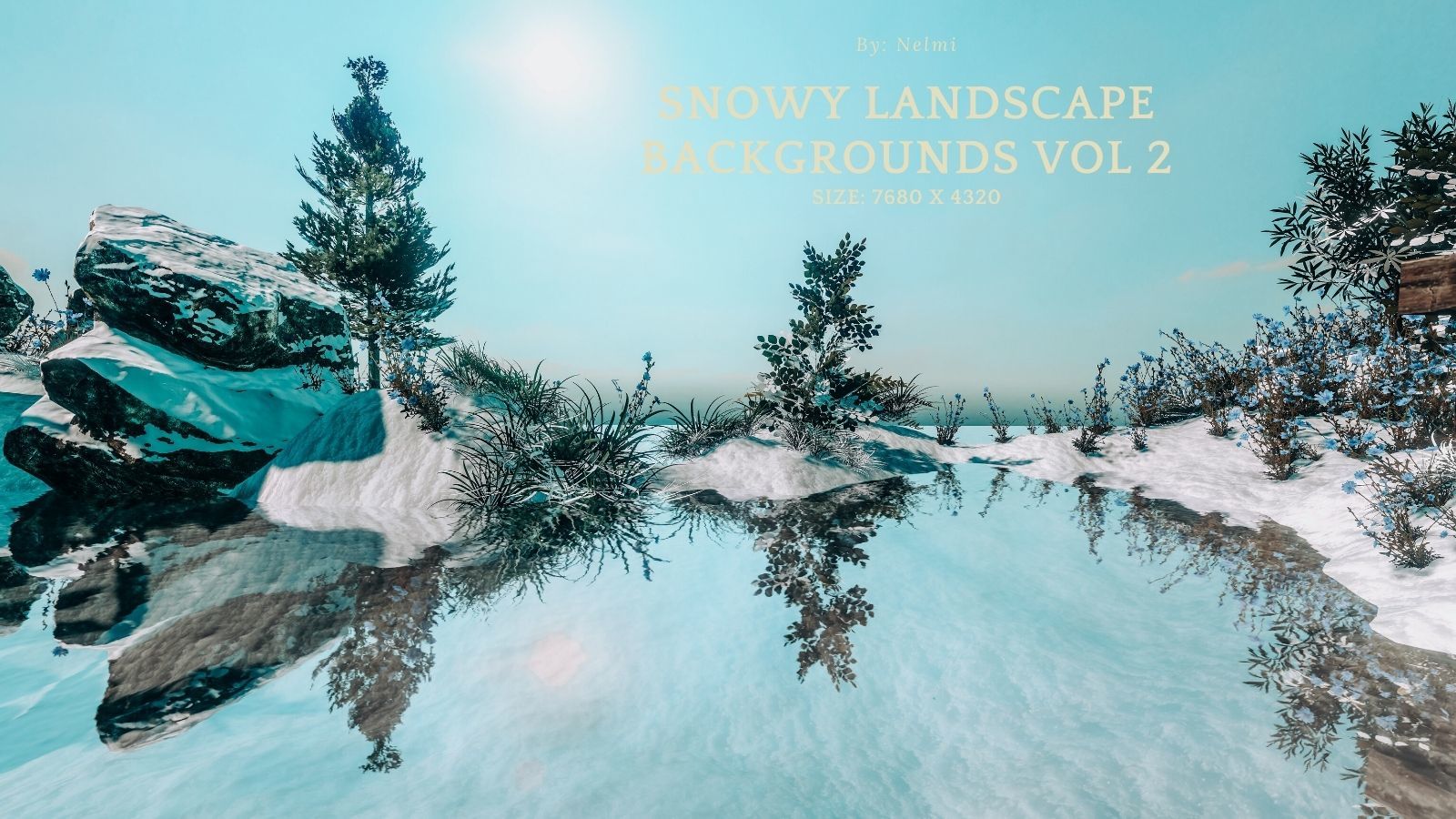 12 Snowy Landscape Backgrounds Vol 2 by N/A