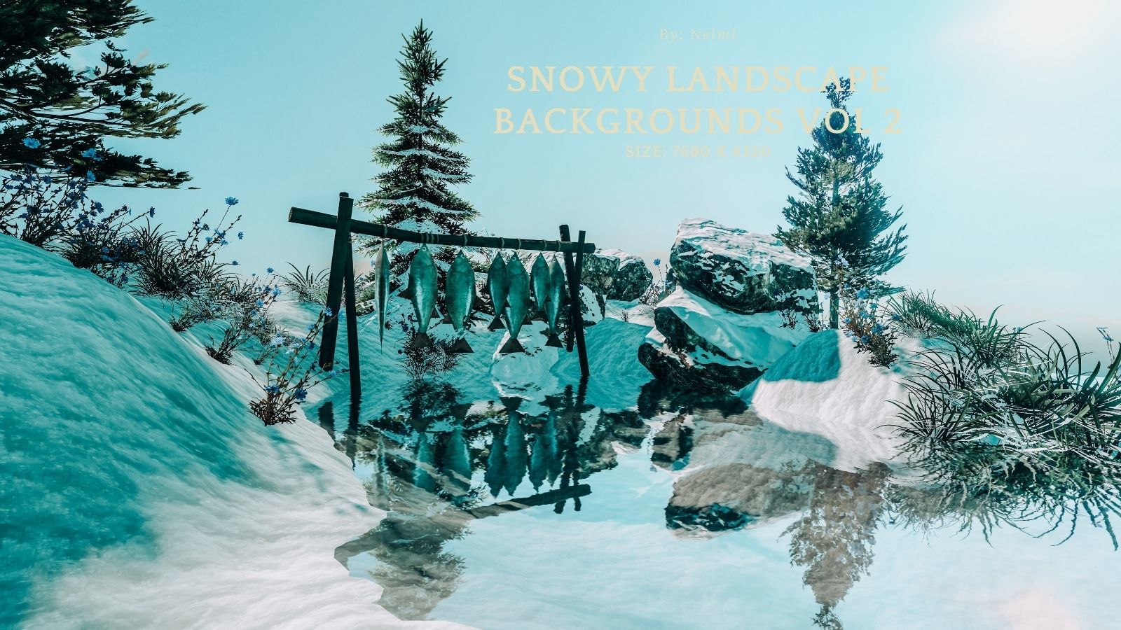 12 Snowy Landscape Backgrounds Vol 2 by N/A