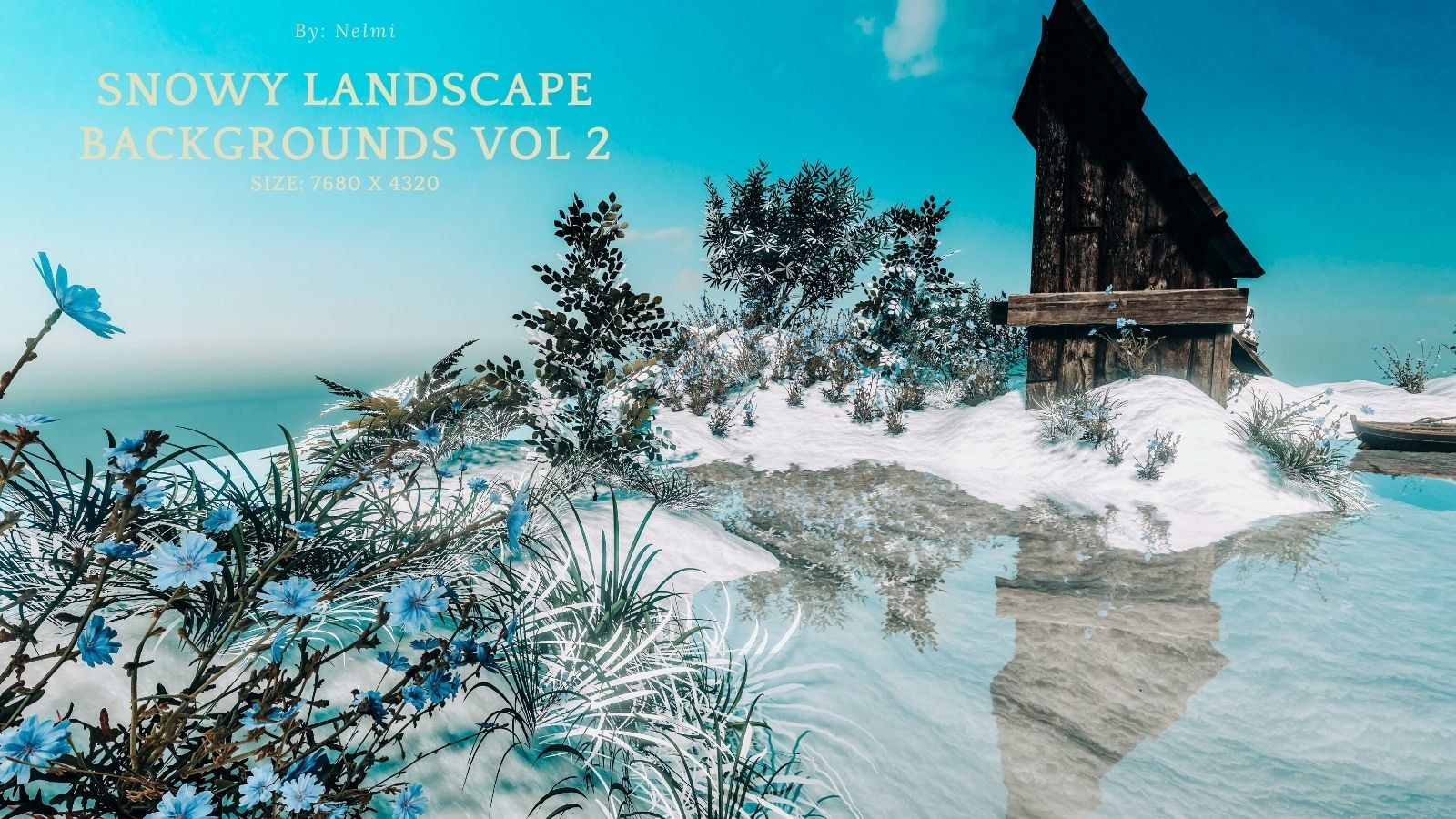 12 Snowy Landscape Backgrounds Vol 2 by N/A