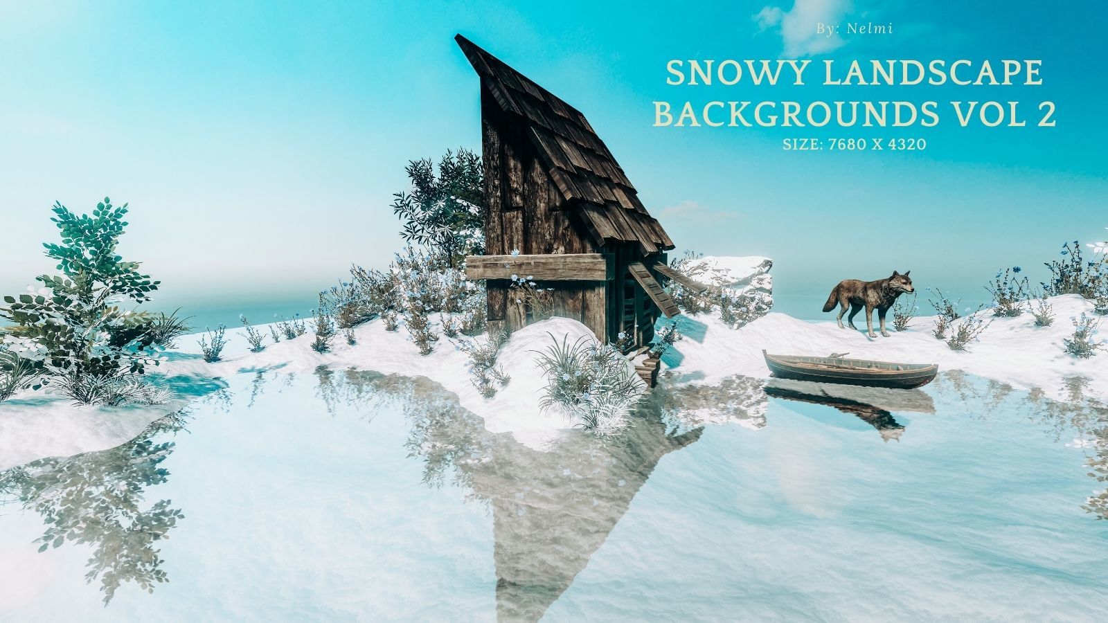 12 Snowy Landscape Backgrounds Vol 2 by N/A