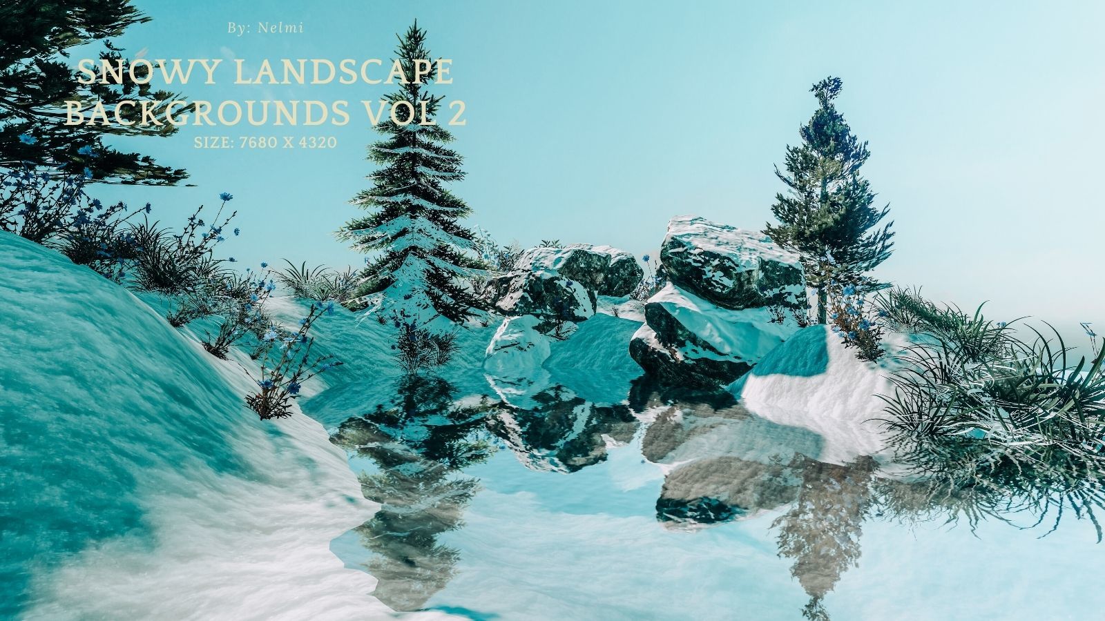 12 Snowy Landscape Backgrounds Vol 2 by N/A
