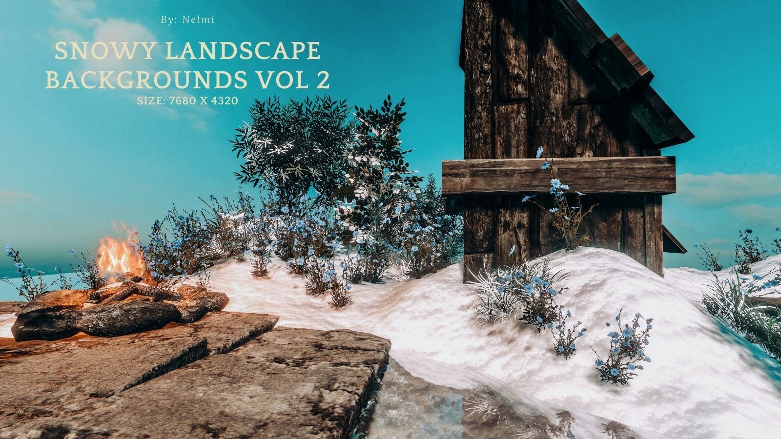 12 Snowy Landscape Backgrounds Vol 2 by N/A