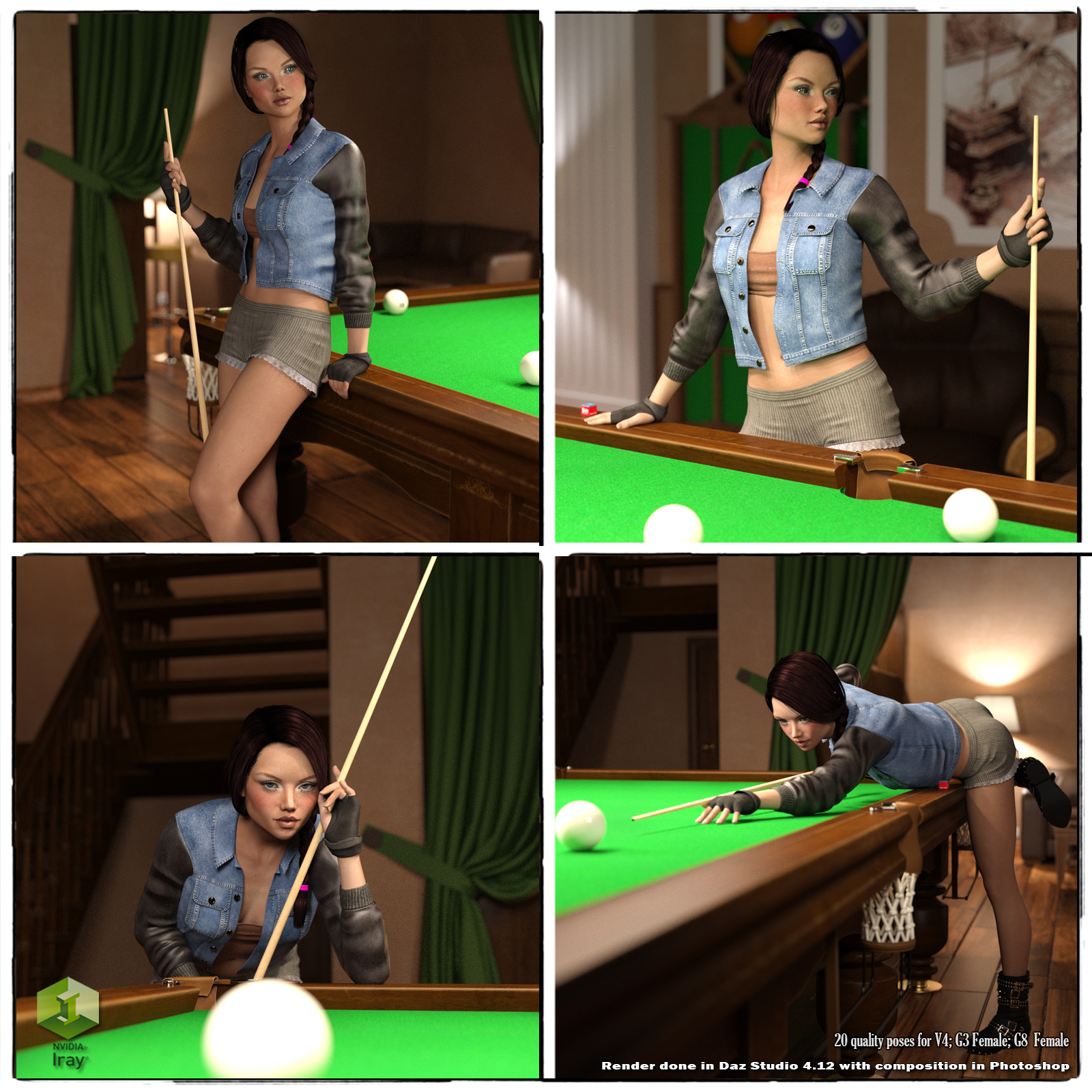 STZ Billiard room poses 2 by N/A