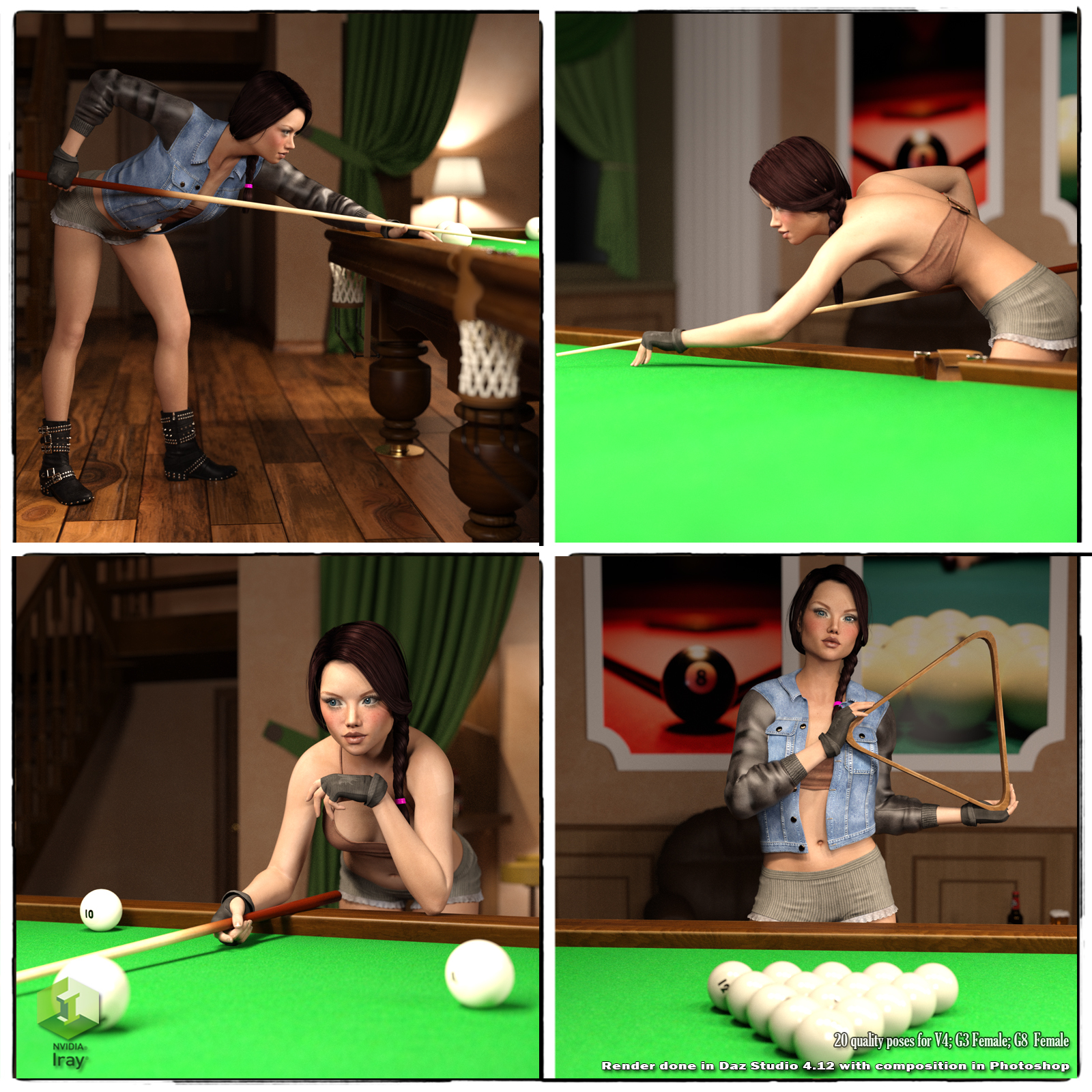 STZ Billiard room poses 2 by N/A