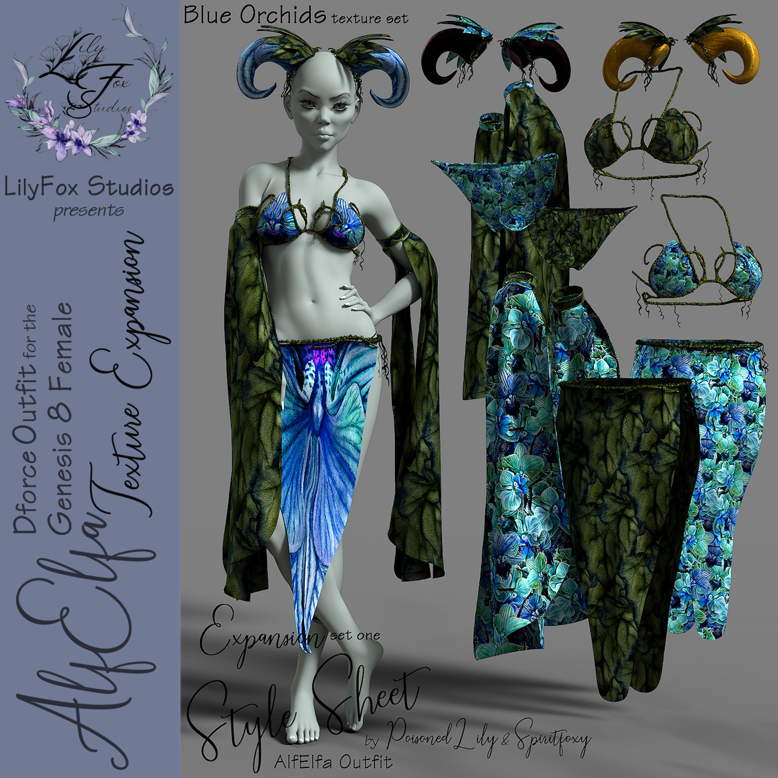 LFS Dforce AlfElfa Outfit Texture Expansion for Genesis 8 Female by N/A