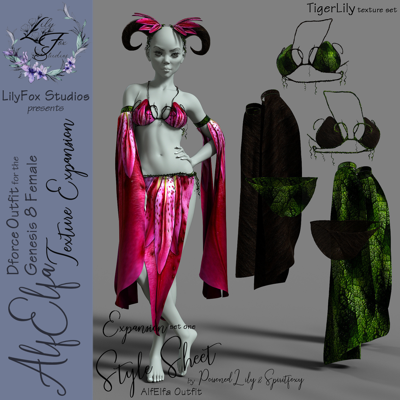 LFS Dforce AlfElfa Outfit Texture Expansion for Genesis 8 Female by N/A