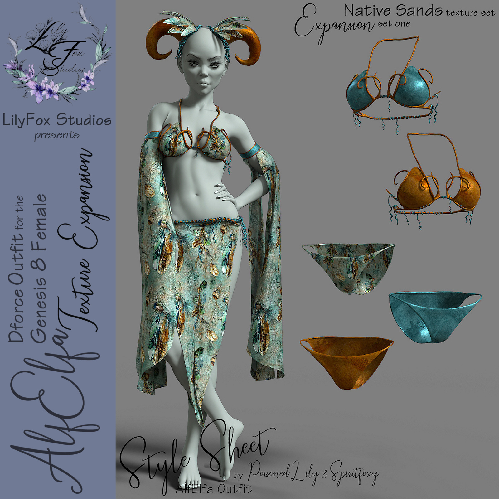 LFS Dforce AlfElfa Outfit Texture Expansion for Genesis 8 Female by N/A