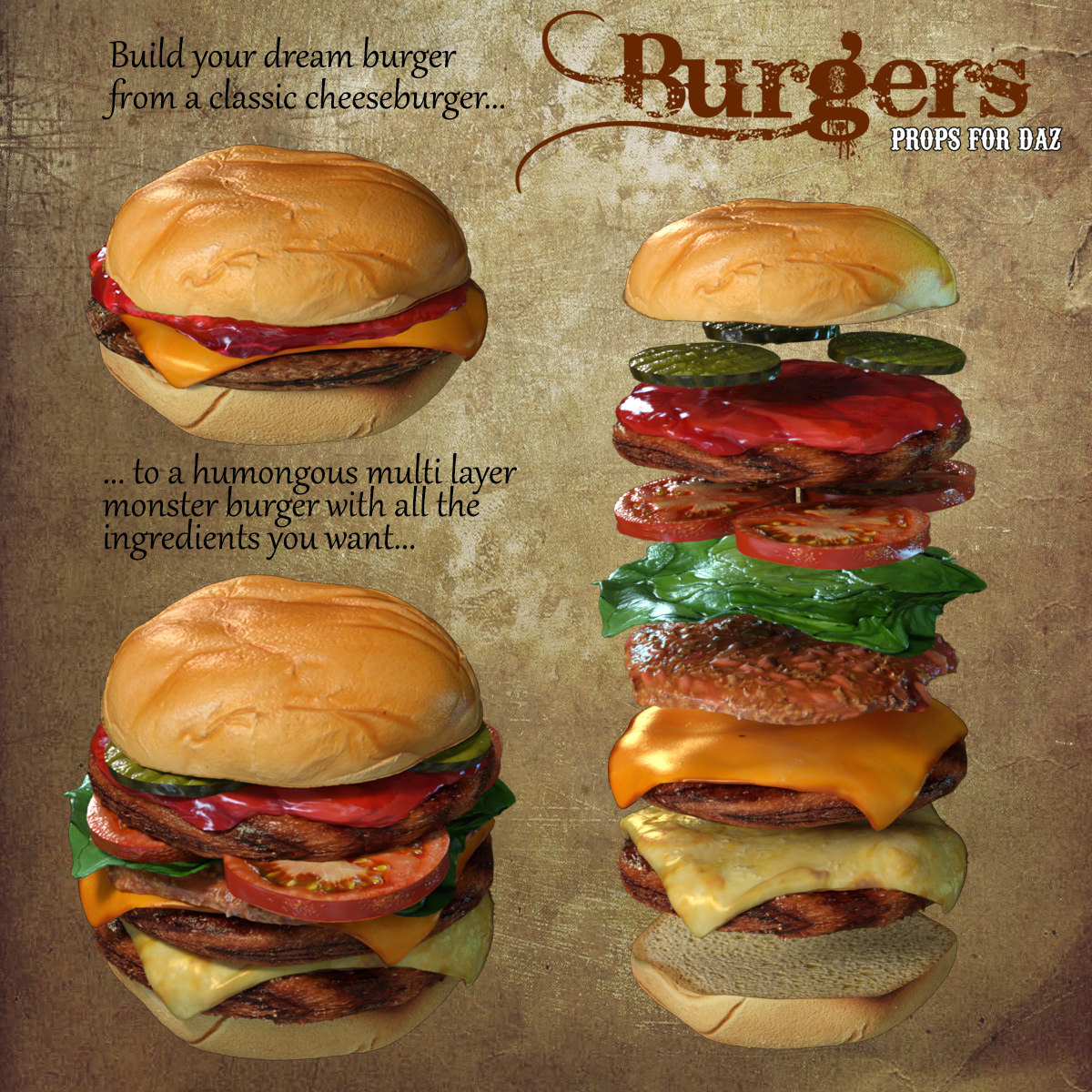 Exnem Burgers for DAZ and IRAY by N/A