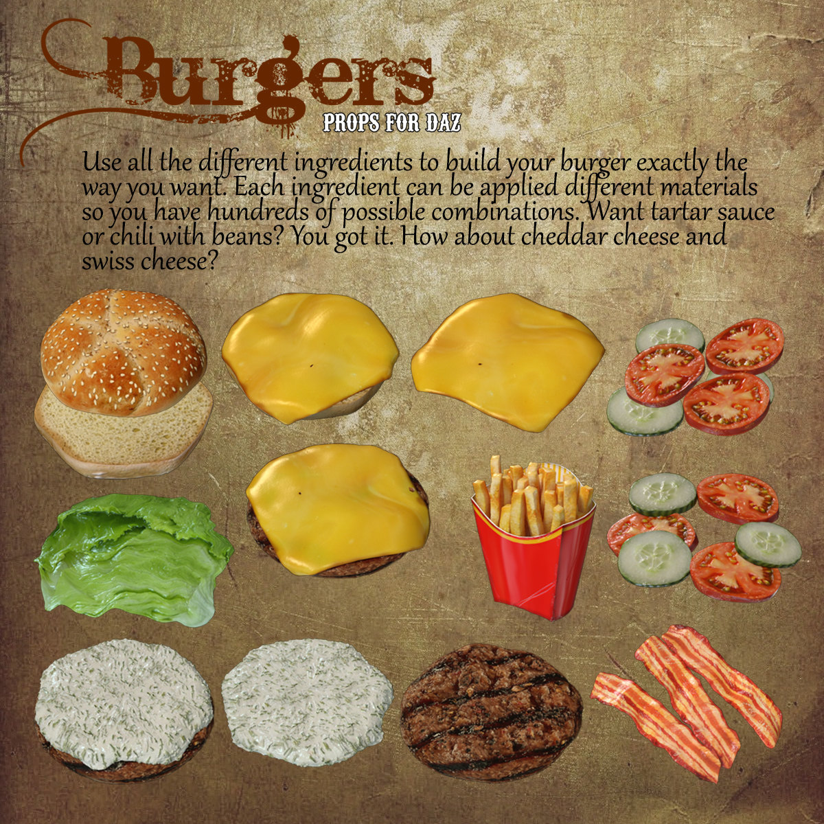 Exnem Burgers for DAZ and IRAY by N/A