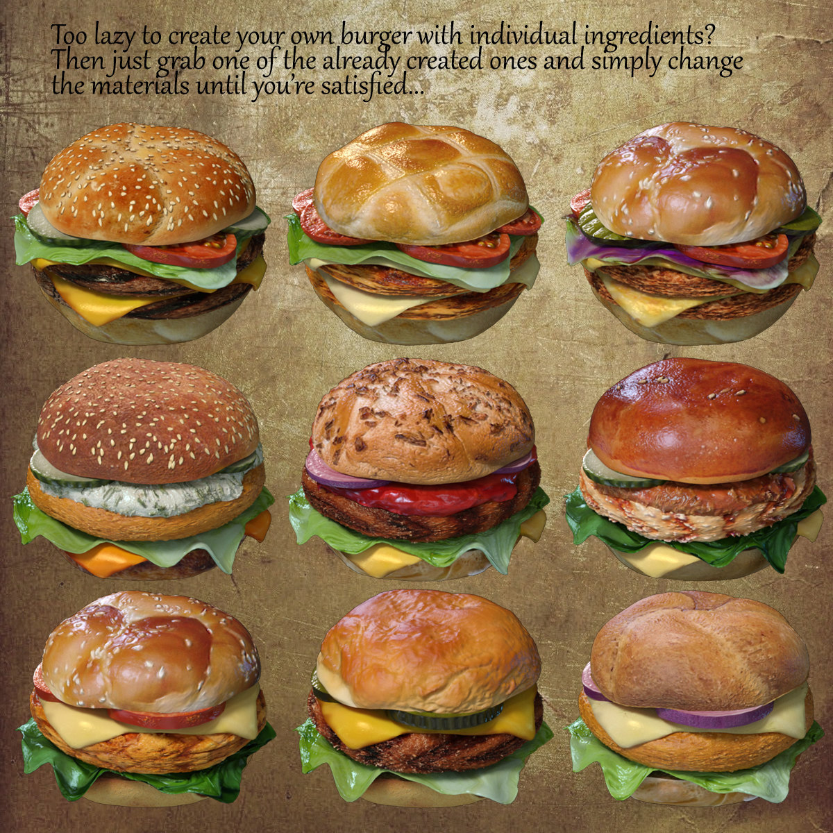 Exnem Burgers for DAZ and IRAY by N/A