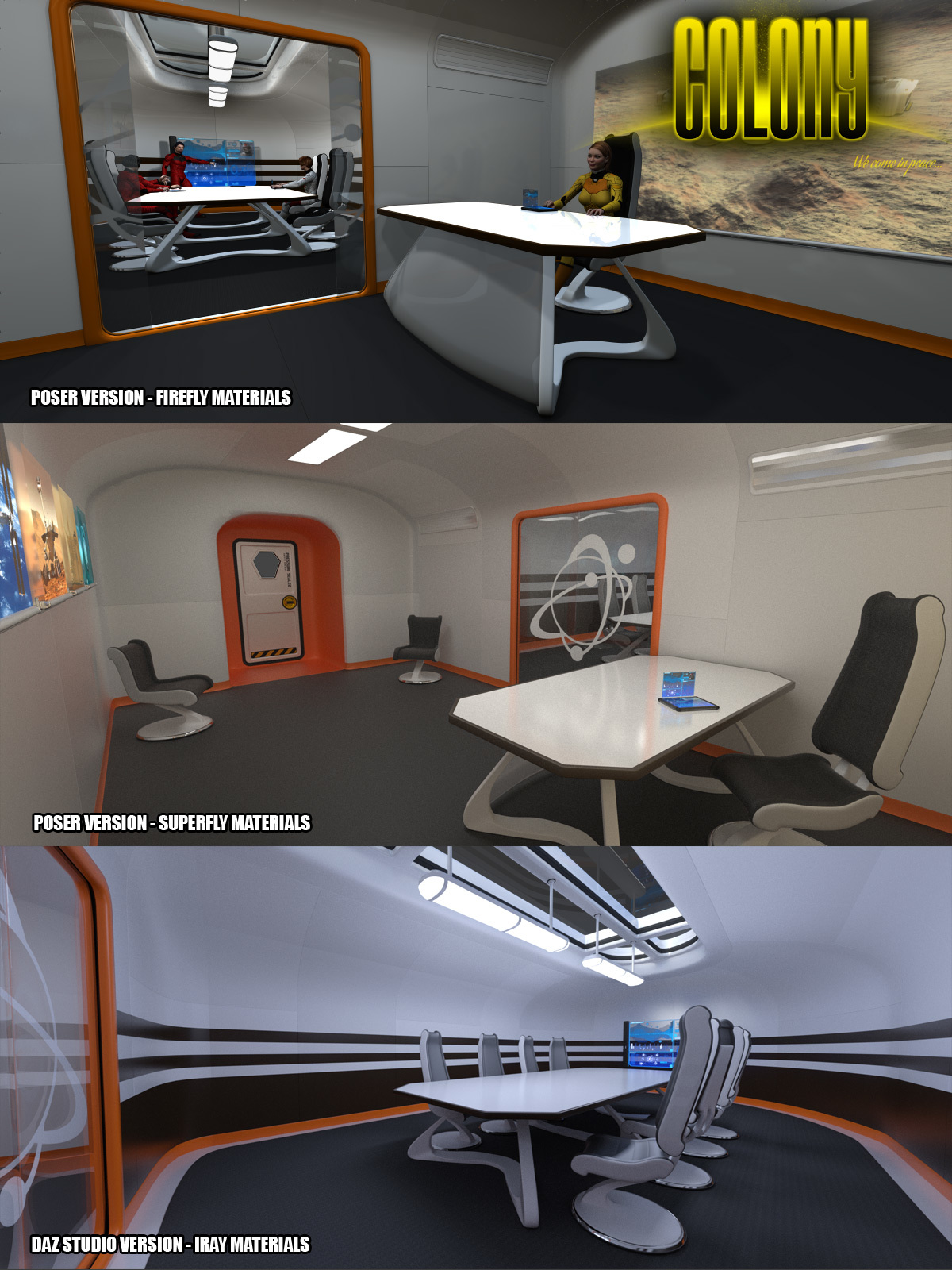 Colony Briefing Room for Poser and DS by N/A