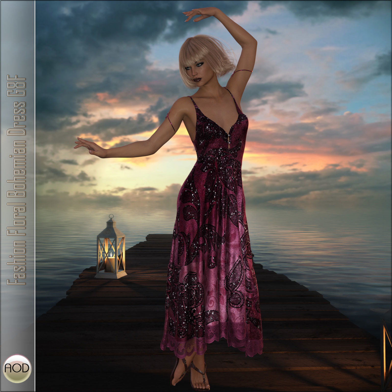 Fashion Floral Bohemian Dress G8F by N/A