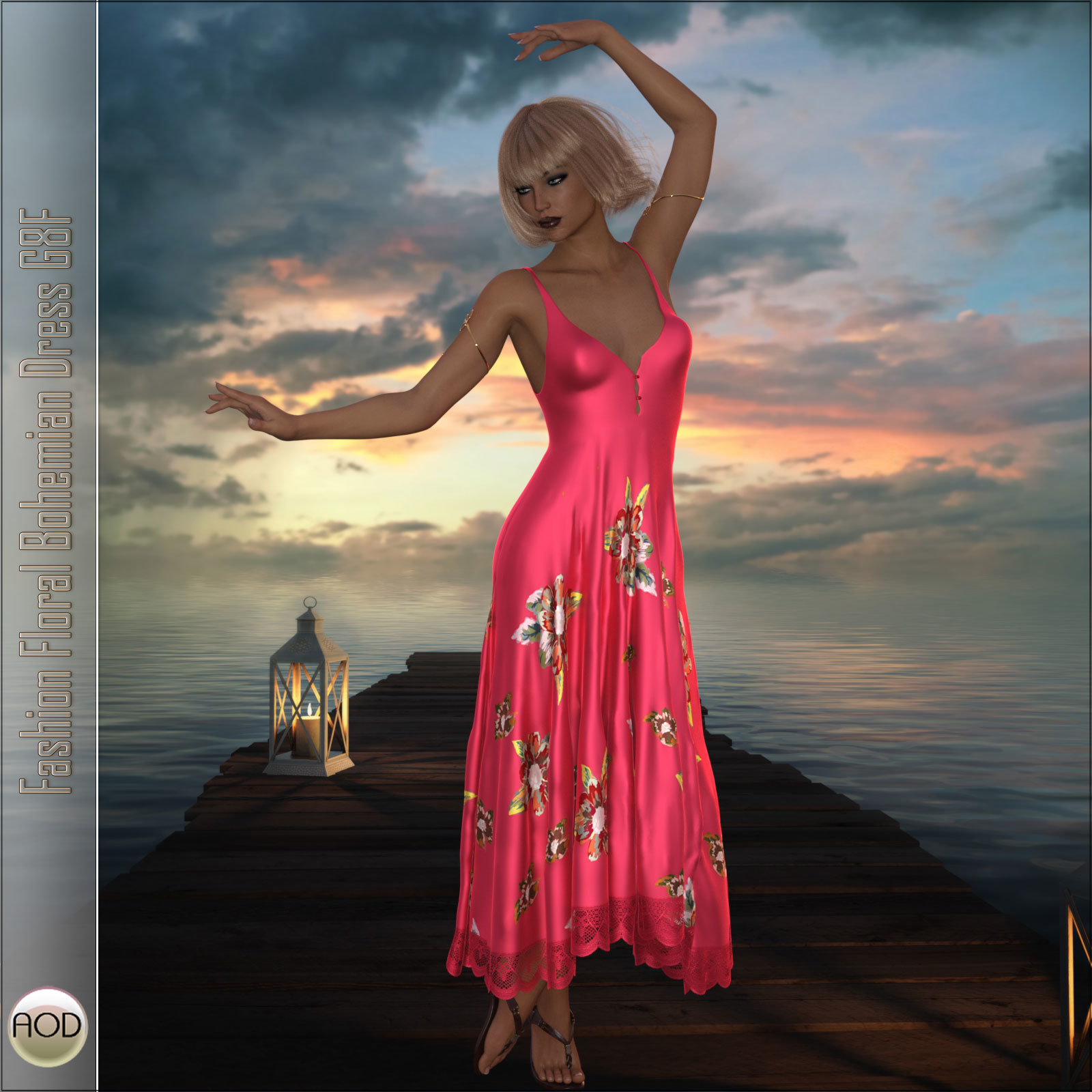 Fashion Floral Bohemian Dress G8F by N/A