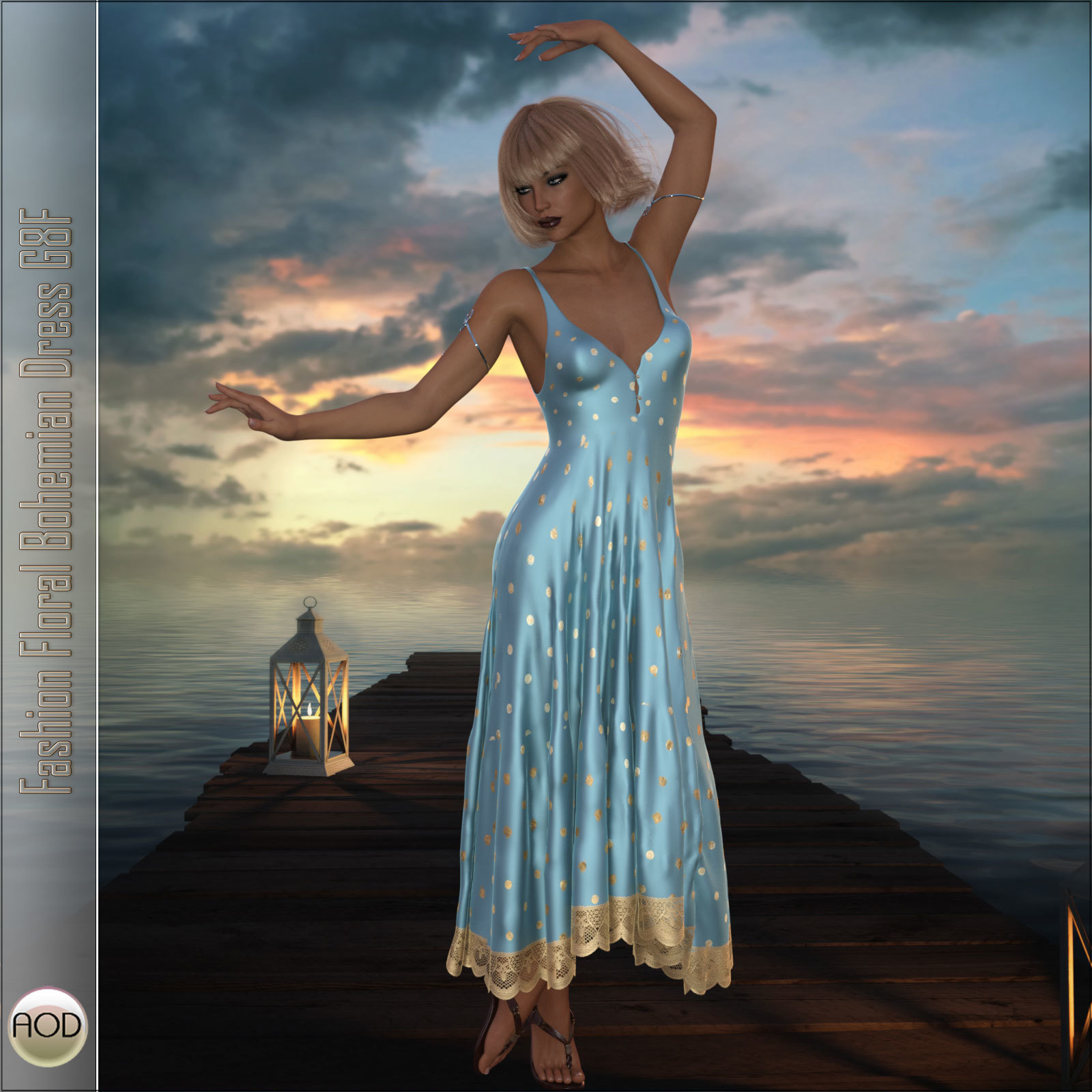 Fashion Floral Bohemian Dress G8F by N/A